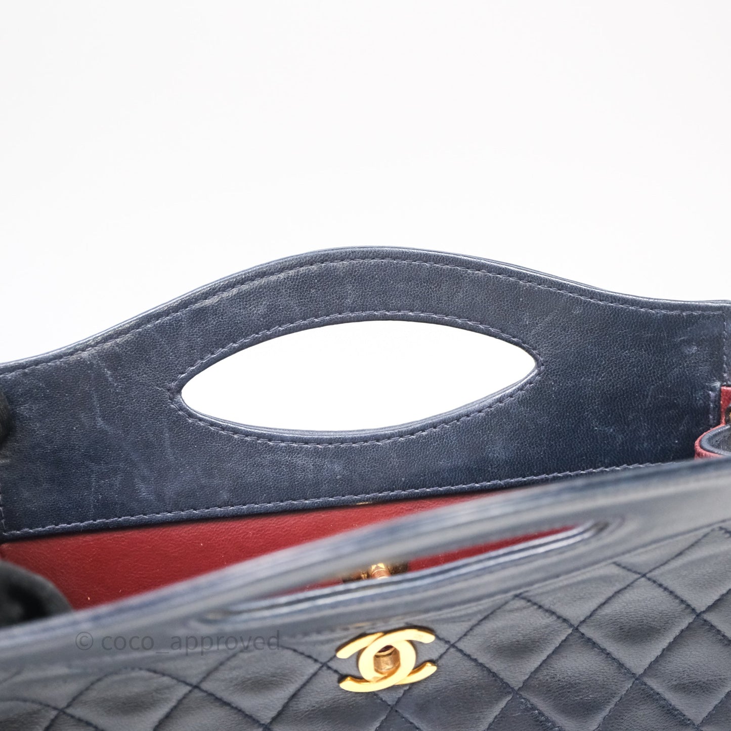 Chanel Vintage 31 Navy Lambskin 24K Gold Hardware
