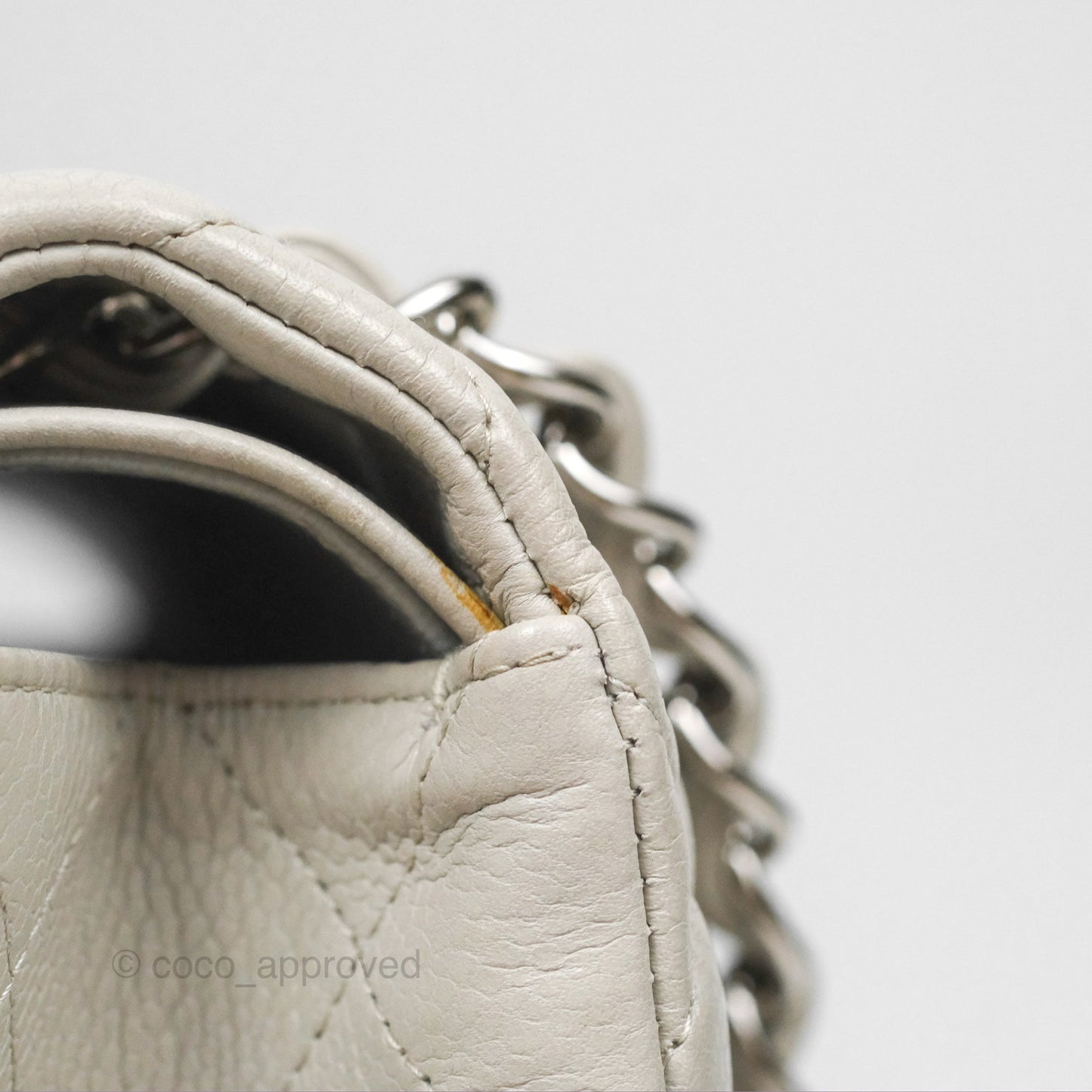 Chanel Jumbo Double Flap Light Grey Caviar Silver Hardware⁣⁣