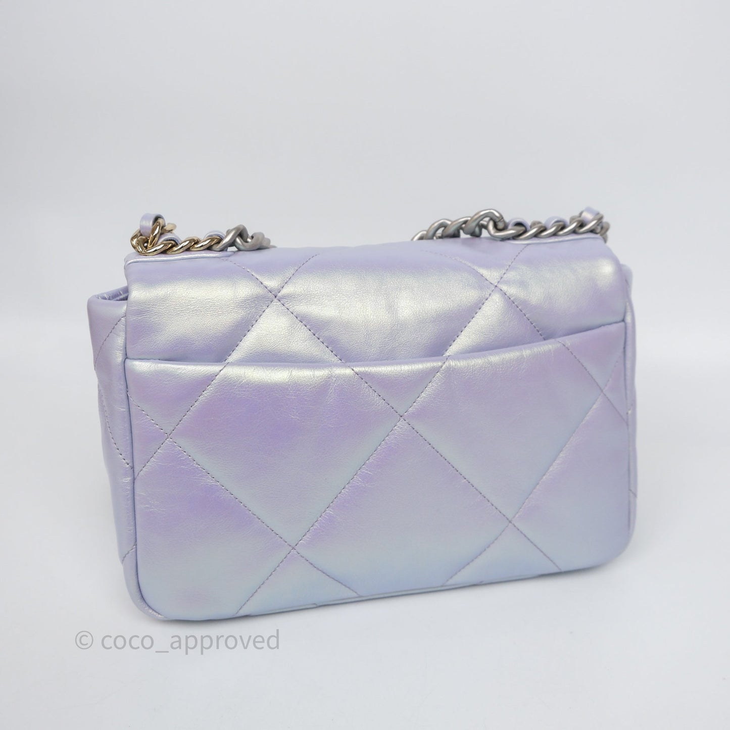 Chanel 19 Small Iridescent Purple Mixed Hardware