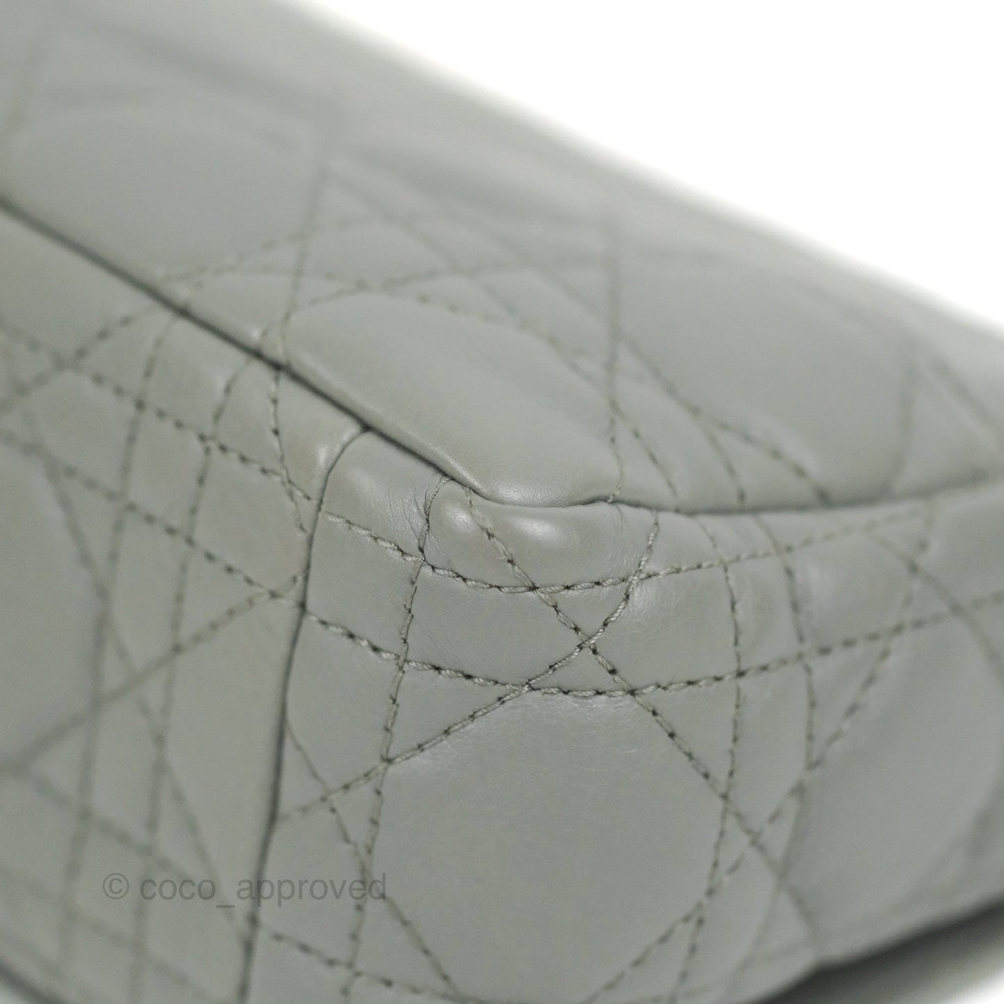 Dior Small Caro Bag Stone Gray Supple Cannage Calfskin