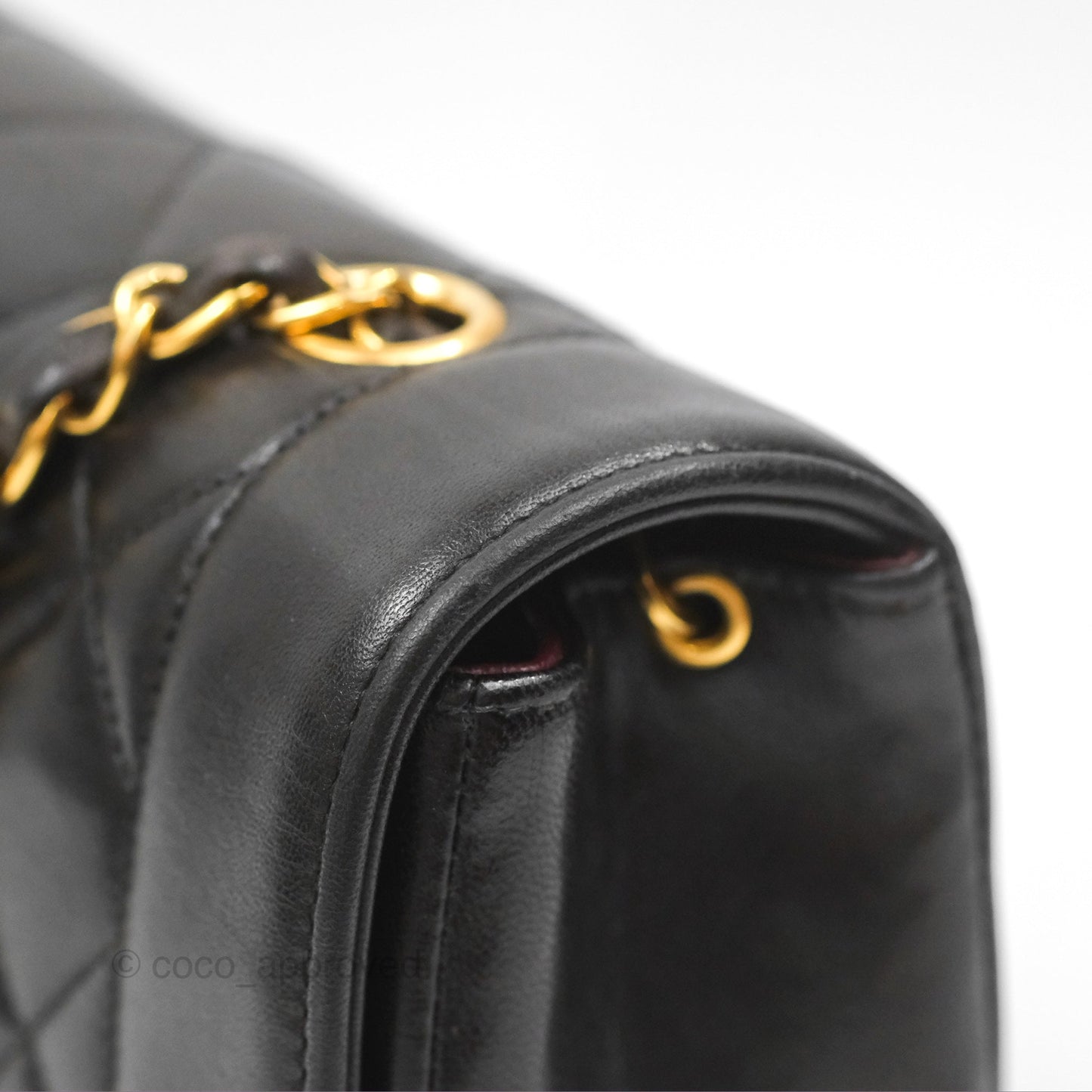 Chanel Vintage Quilted Medium Classic Diana Flap Bag Black Lambskin 24K Gold Hardware