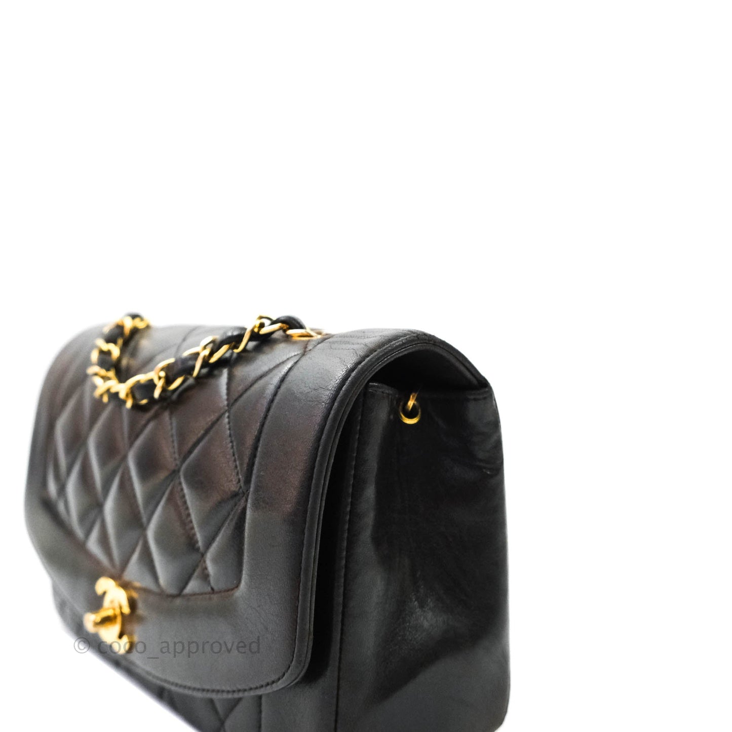 Chanel Black Quilted Lambskin Small Vintage Classic Diana Flap Bag