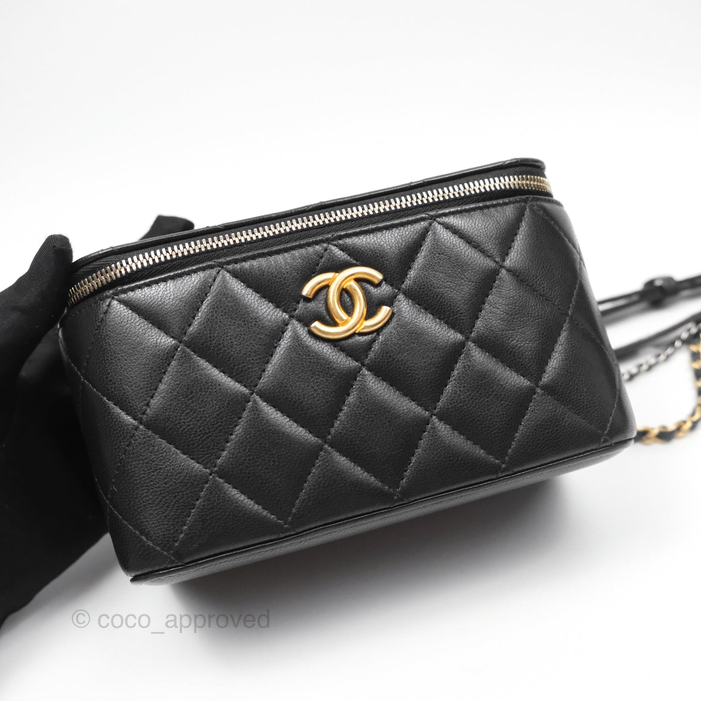 Chanel Vanity With Chain Black Goatskin Mixed Hardware