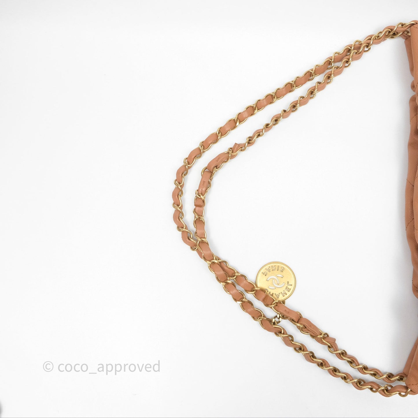 Chanel 22 Small Beige Caviar Aged Gold Hardware