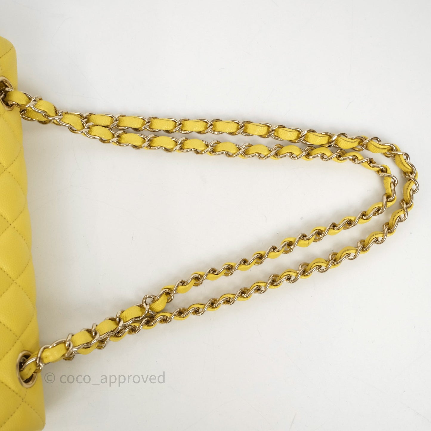 Chanel Small Classic Flap Quilted Yellow Caviar Gold Hardware