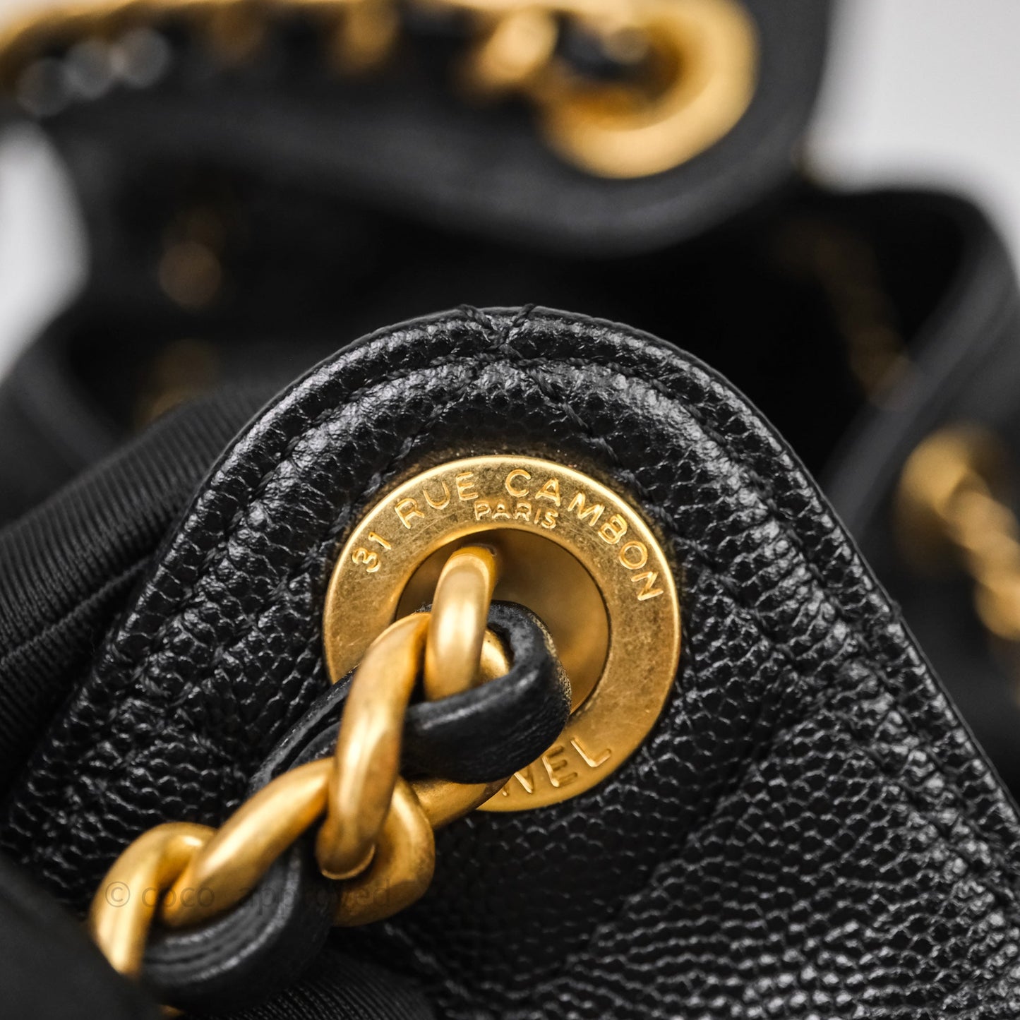 Chanel 25 Medium Black Caviar Aged Gold Hardware