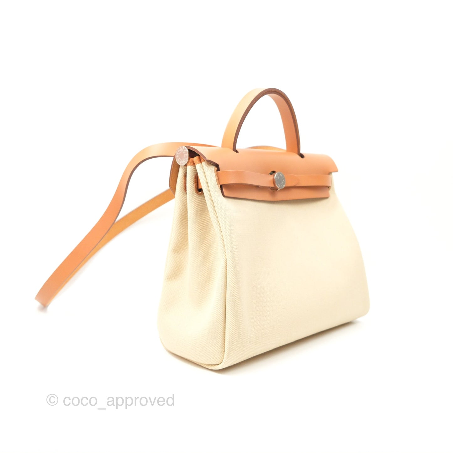 Hermès Herbag Zip 31 Retourne Beton / Nature Canvas Palladium Hardware