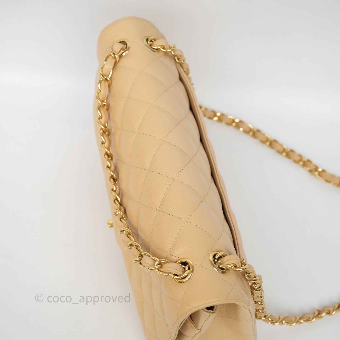 Chanel Jumbo Double Flap Beige Caviar Gold Hardware⁣⁣