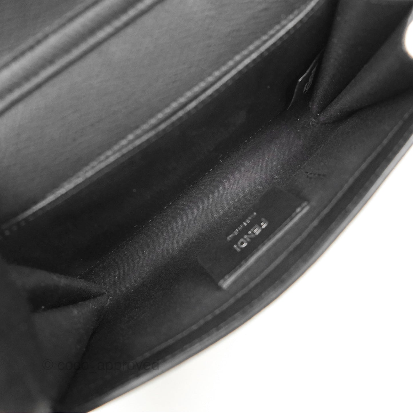 Fendi Kan I Wallet on Chain Black Silver Hardware