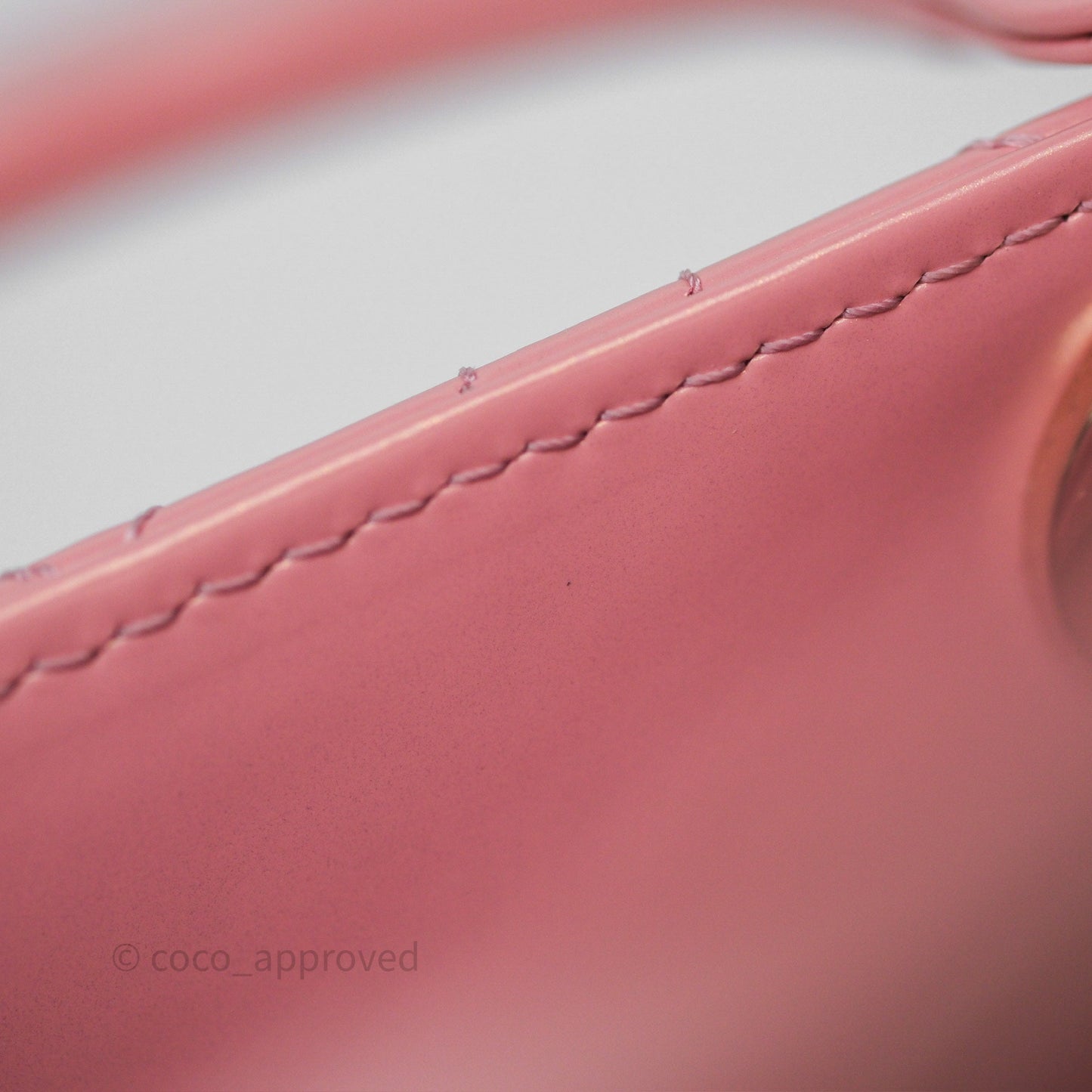 Dior Mini Lady Dior Pink Pearlescent Patent Cannage Gold Hardware