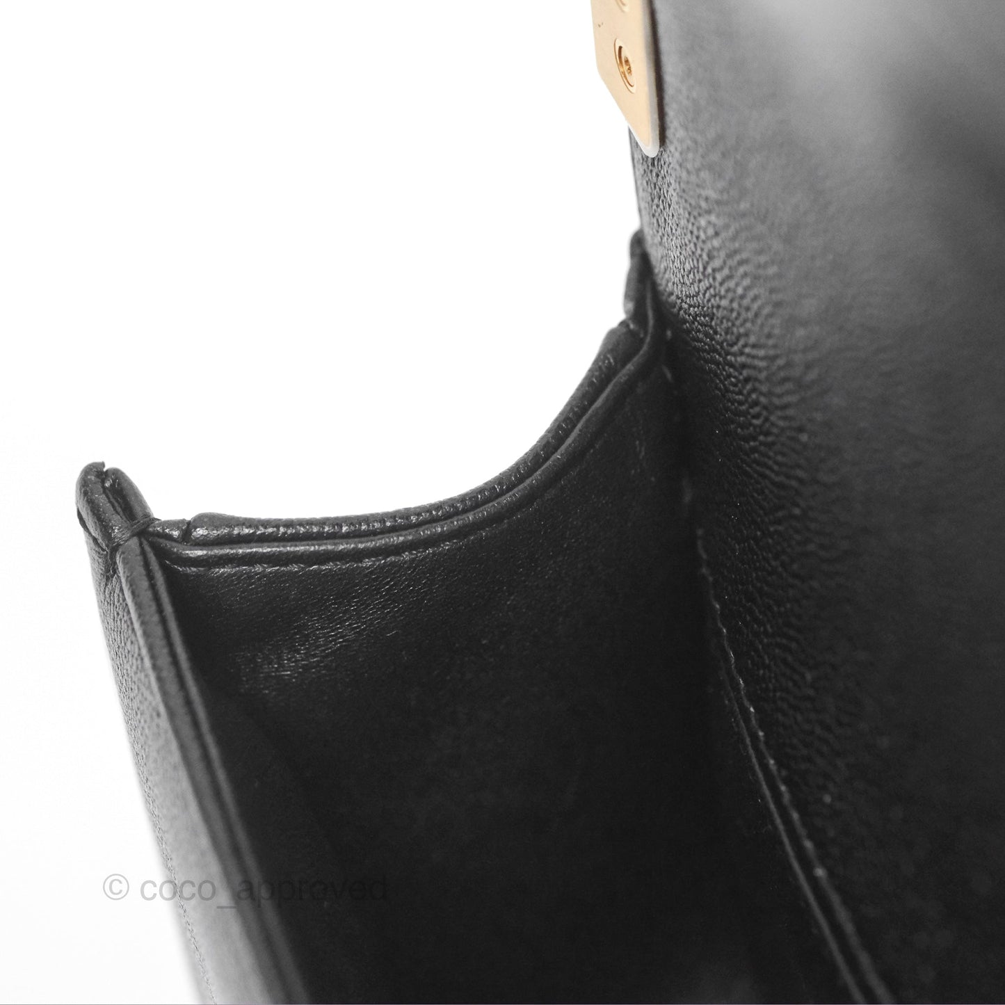 Chanel Boy Messenger Bag Black Caviar Aged Gold Hardware