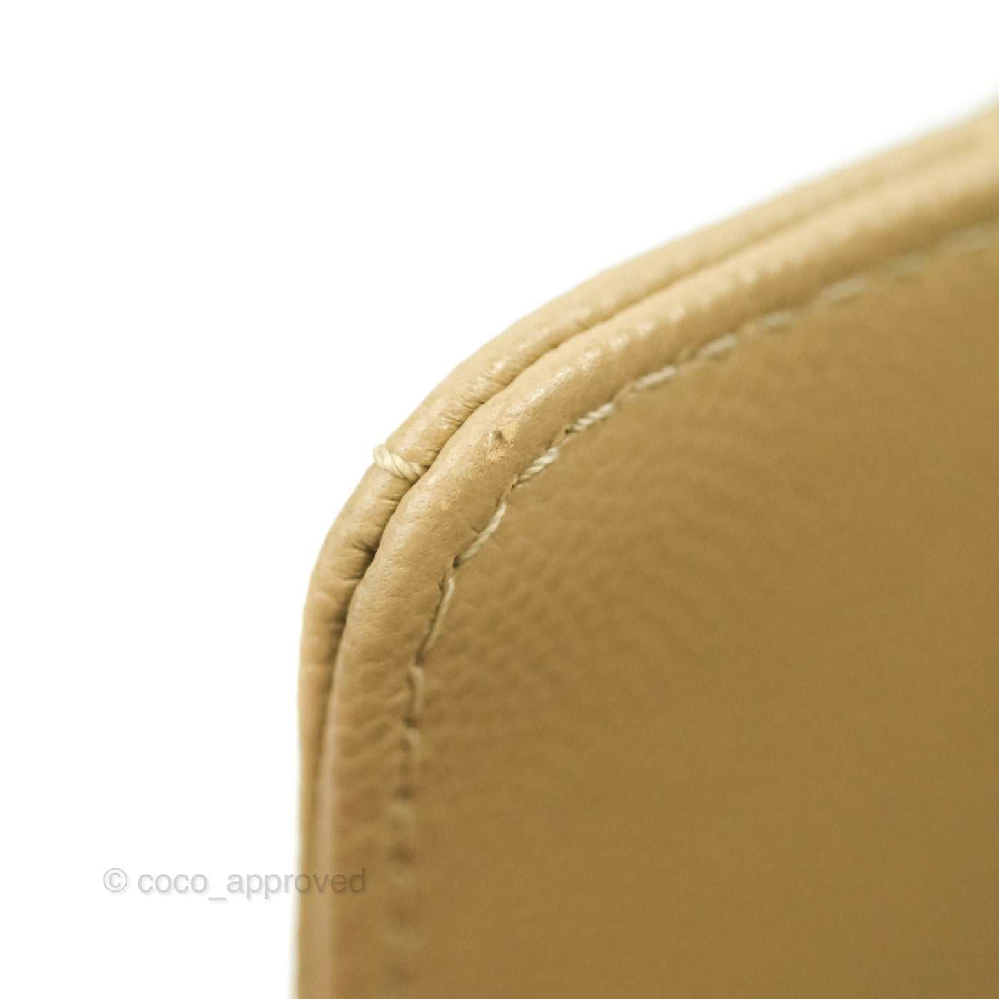 Chanel Small Coco Handle Quilted Dark Beige Caviar Gold Hardware Lizard Embossed Handle 21A