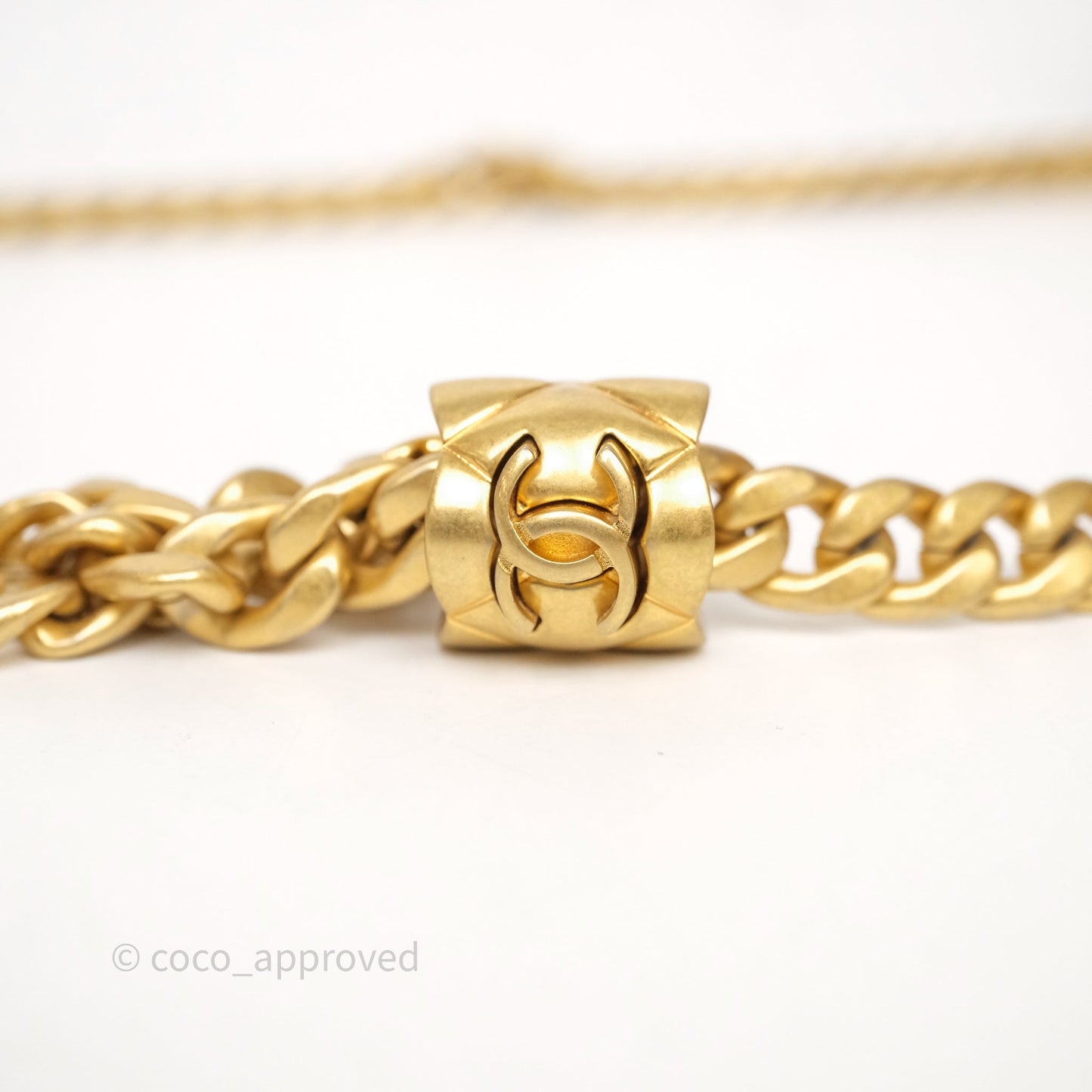 Chanel Medium All Slide Adjustable Chain Flap Bag Beige Lambskin Aged Gold Hardware