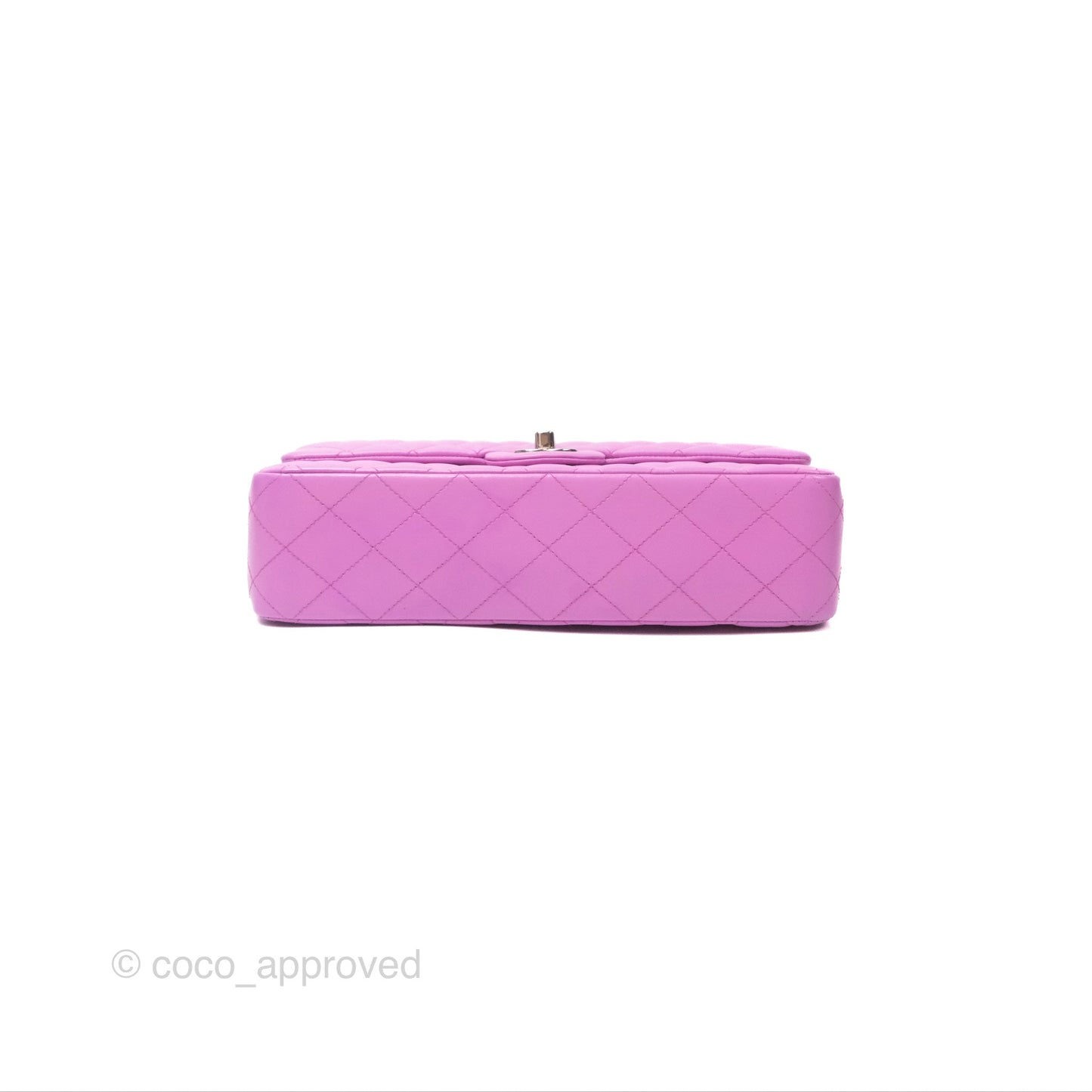 Chanel Medium Classic Flap Quilted Purple Lambskin Silver Hardware