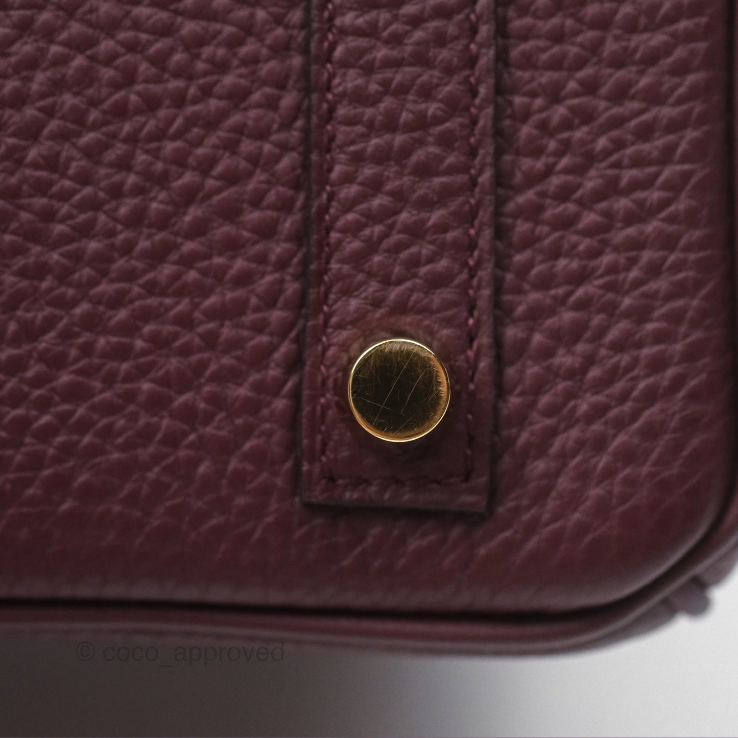 Hermès Birkin 25 Retourne Bordeaux Togo Gold Hardware