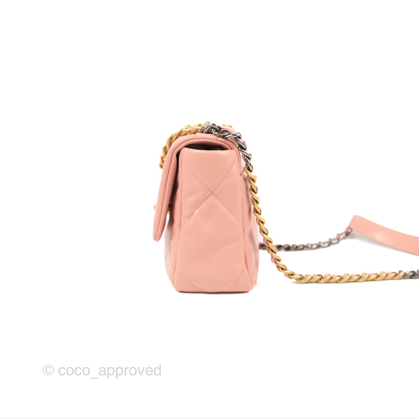 Chanel 19 Small Blush Pink Goatskin Mixed Hardware