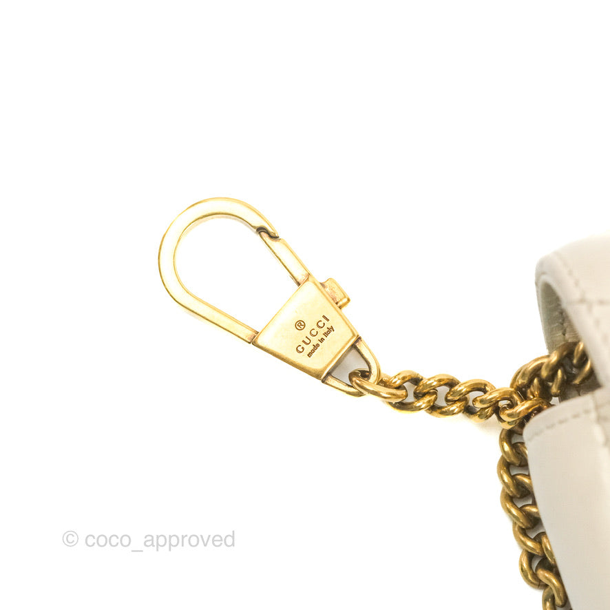 Gucci GG Marmont Matelassé Leather Super Mini Bag Ivory