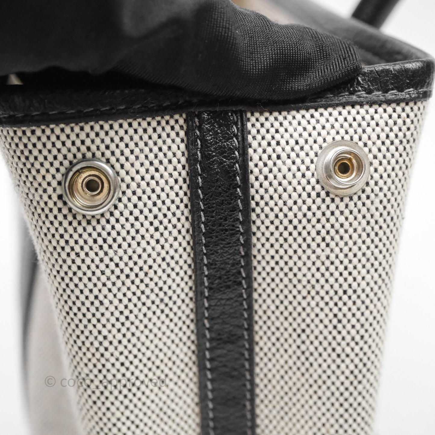 Hermes Vintage Mini Garden Party Noir 89 Canvas Palladium Hardware