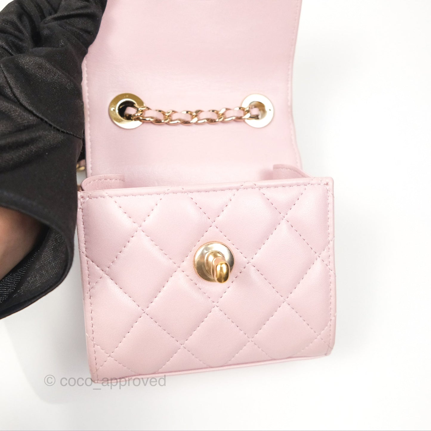Chanel Mini Quilted Trendy CC Clutch With Chain Lilac Rose Clair Lambskin Gold Hardware