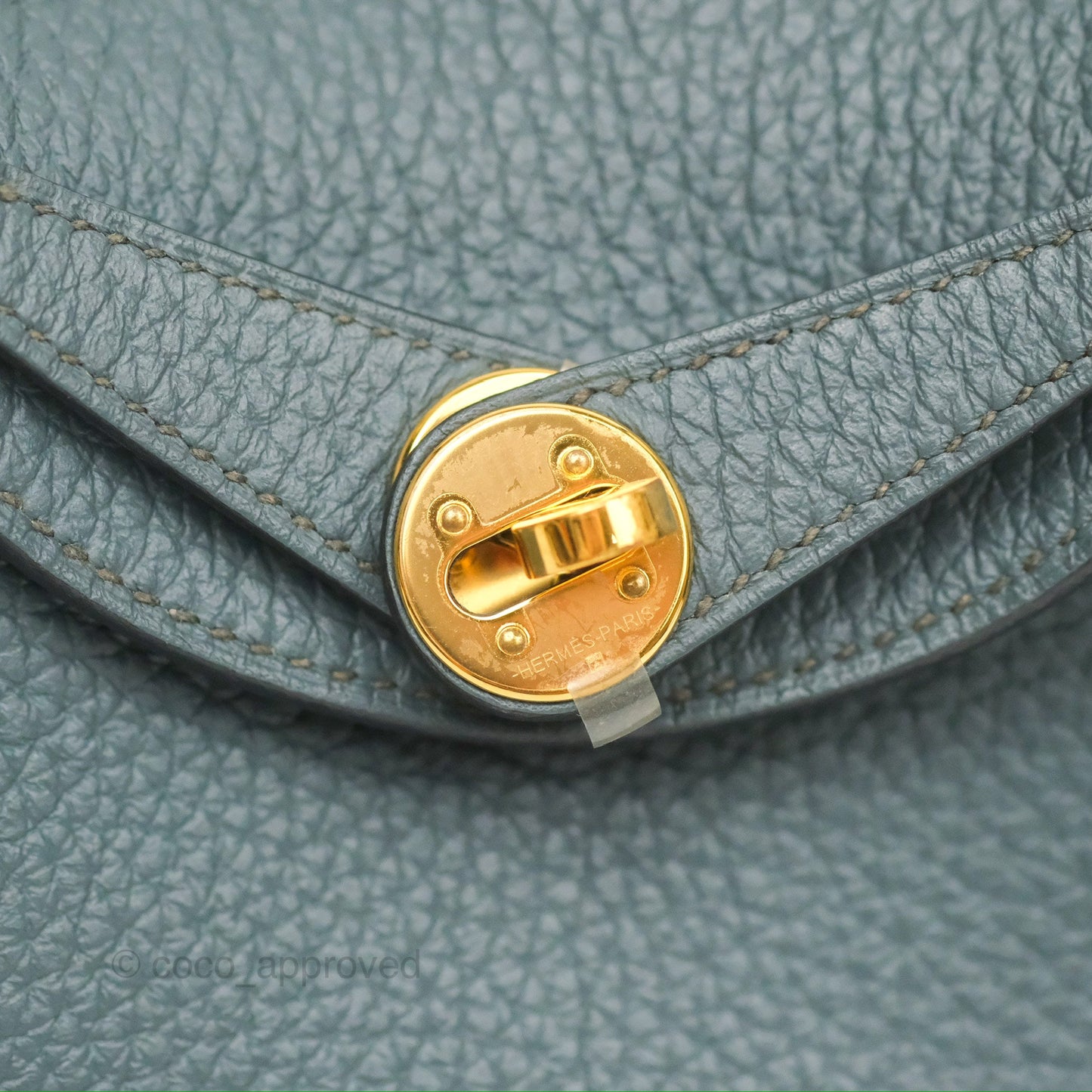 Hermès Mini Lindy 20 Bleu Orage Clemence Gold Hardware