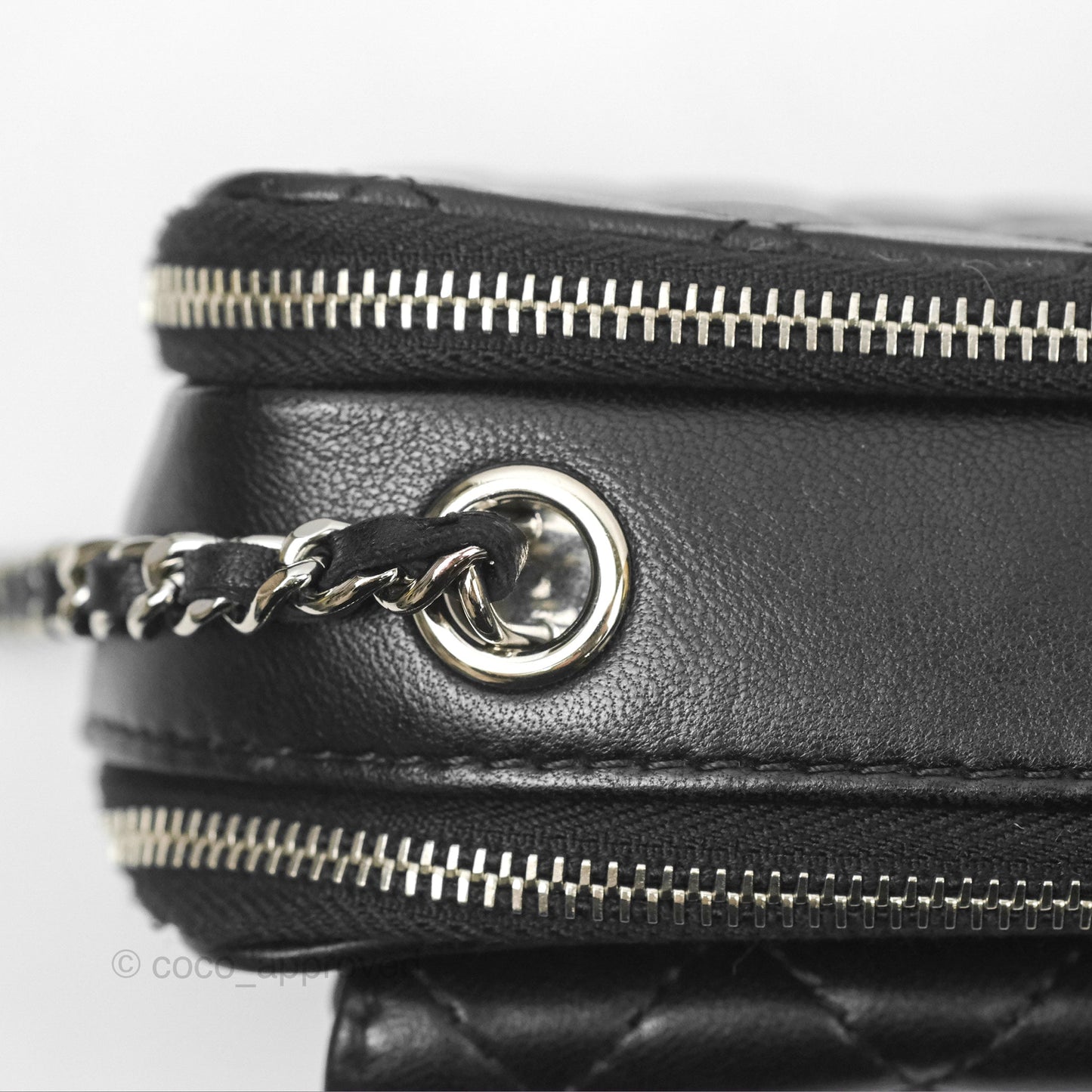 Chanel Small Pocket Box Camera Case Black Lambskin Silver Hardware