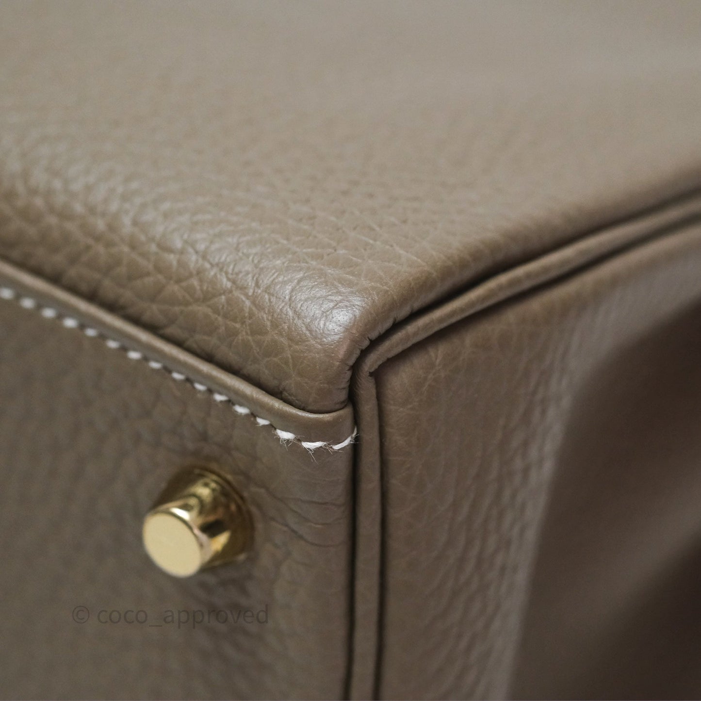 Hermès Kelly II 28 Retourne Etoupe 18 Clemence Gold Hardware