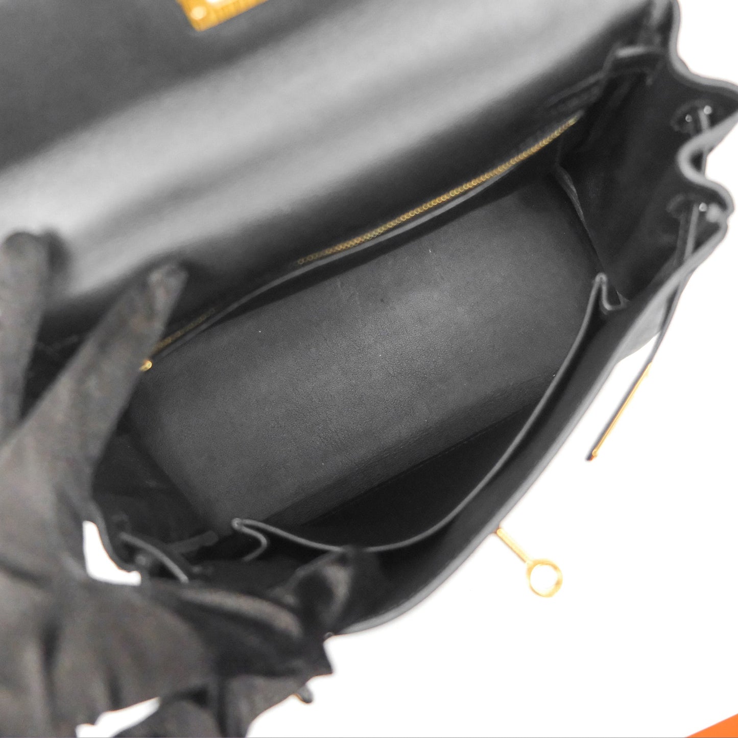 Hermès Retourne Kelly 25 Black Noir 89 Swift Gold Hardware