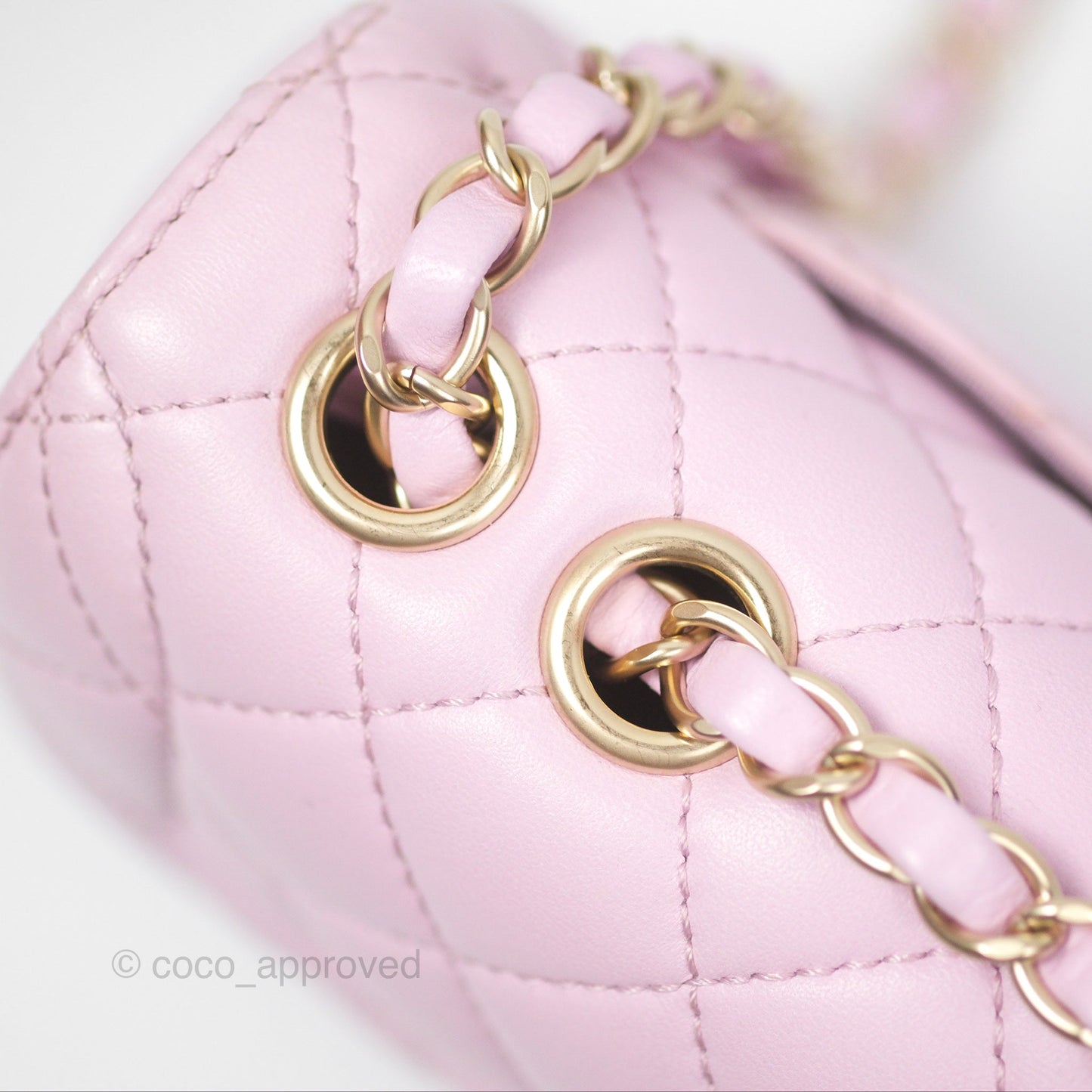 Chanel Quilted Flap Bag Pink Lambskin Aged Gold Hardware