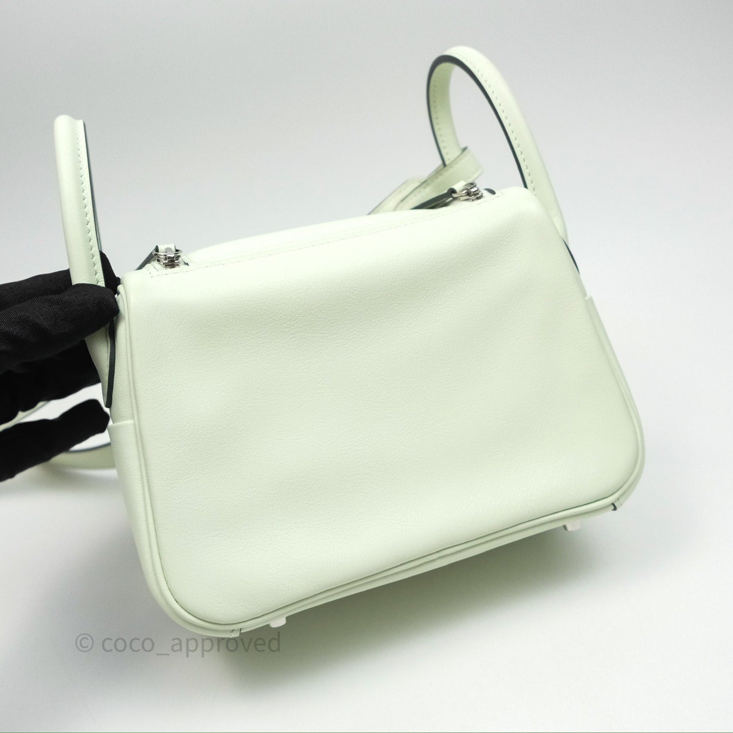 Hermès Mini Lindy Vert Fizz 0S Swift Palladium Hardware