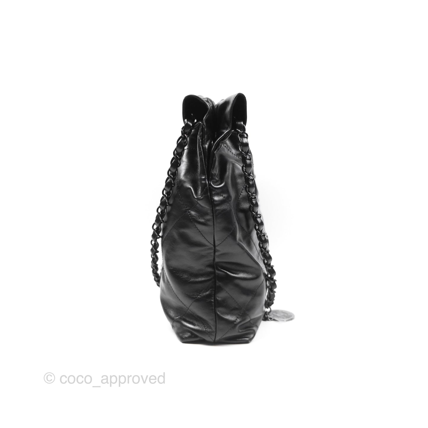 Chanel 22 Small Black Calfskin So Black Hardware