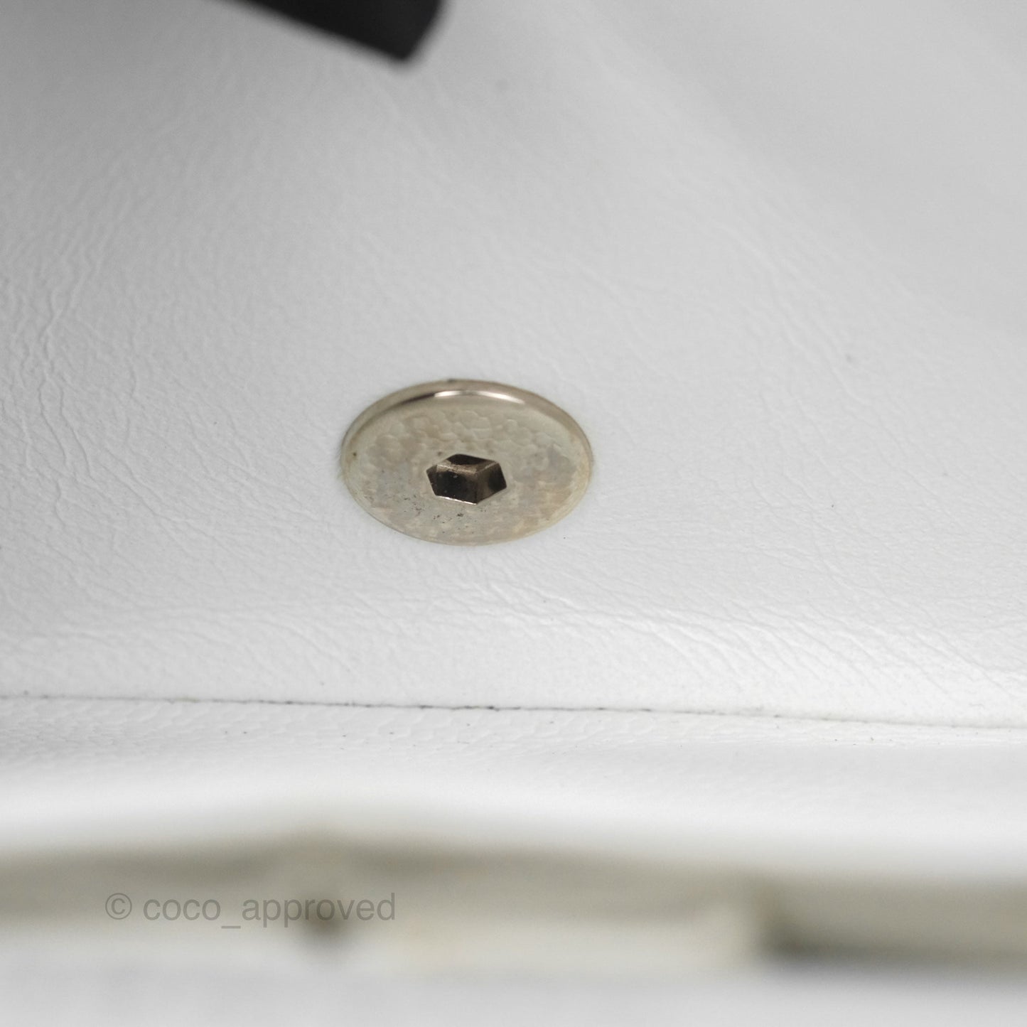 Chanel Classic M/L Medium Double Flap White Caviar Silver Hardware