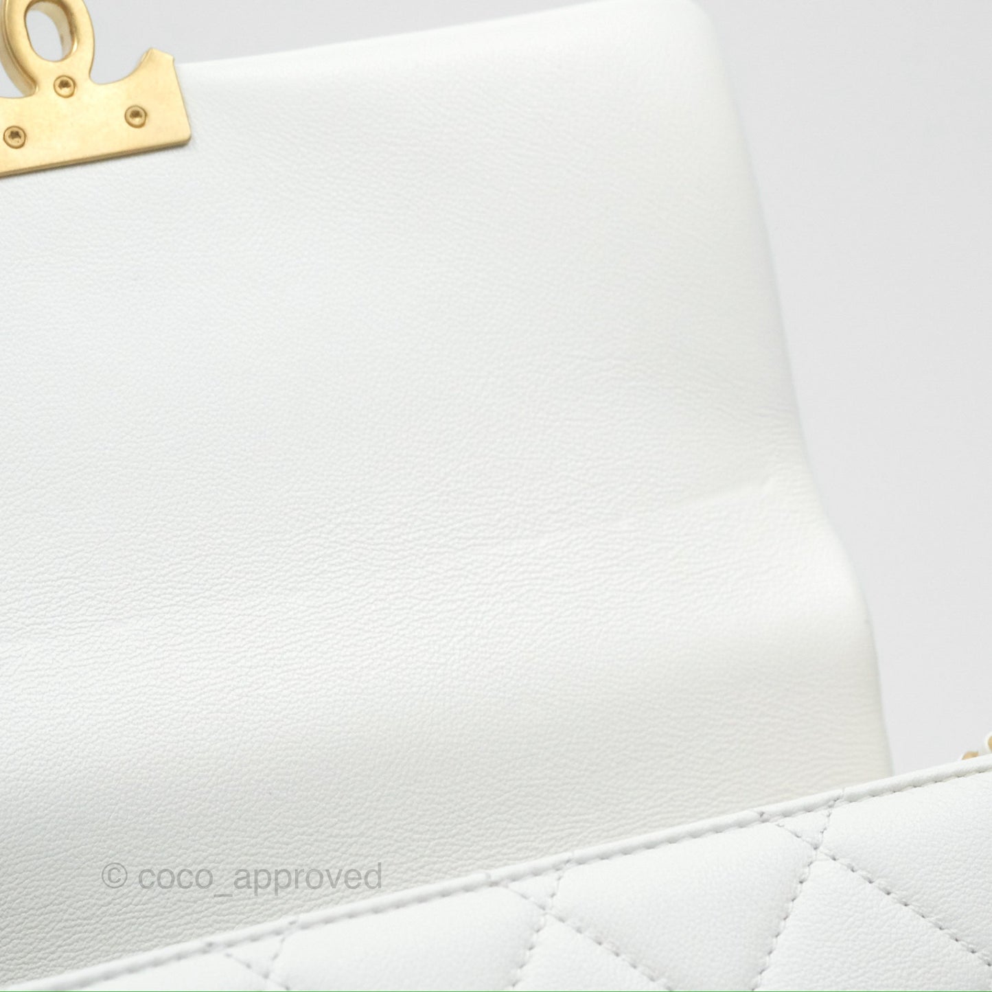 Chanel Adjustable Flap Bag White Calfskin Aged Gold Hardware