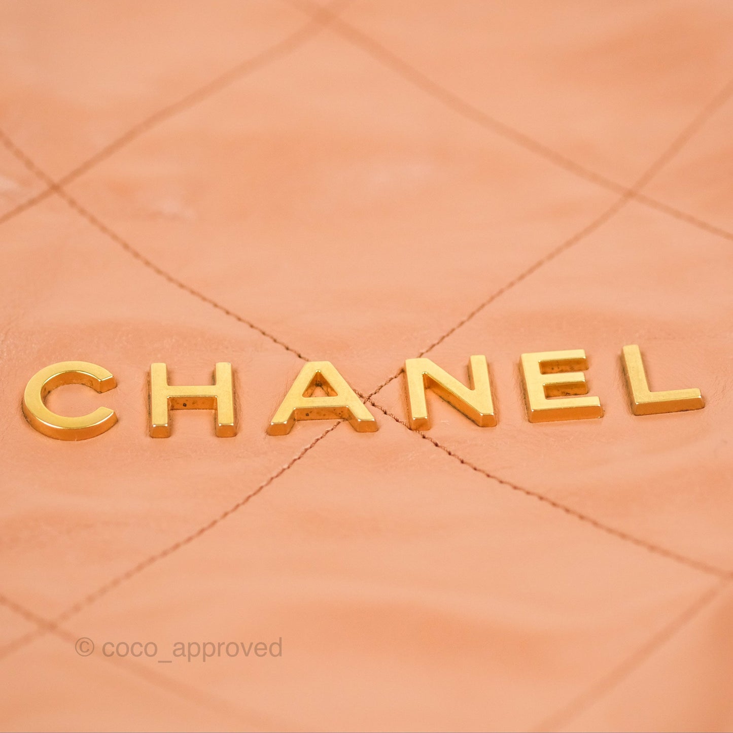 Chanel 22 Small Caramel Beige Shiny Calfskin Aged Gold Hardware