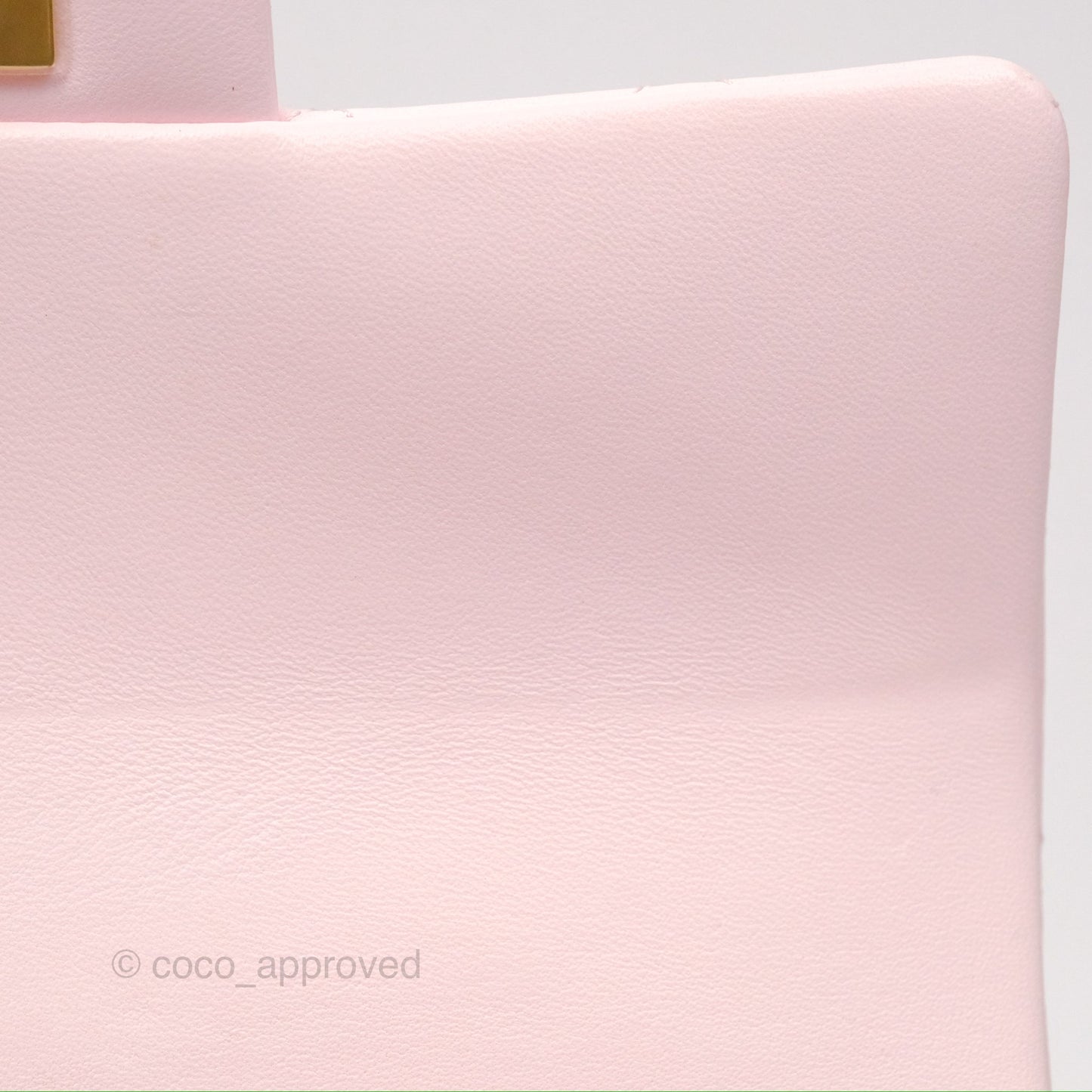 Chanel Top Handle Mini Rectangular Flap Bag Light Pink Lambskin Gold Hardware