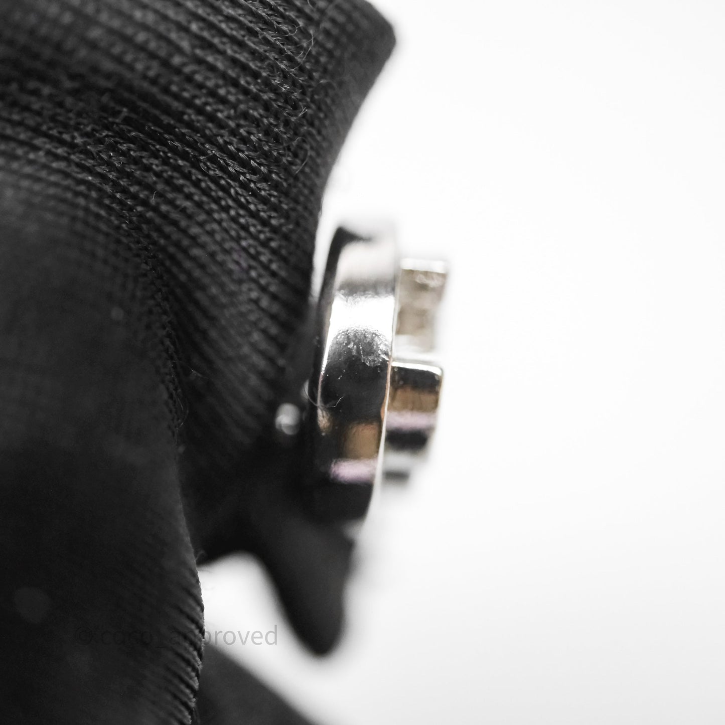 Chanel CC Crystals Round Earrings Silver Tone 25S