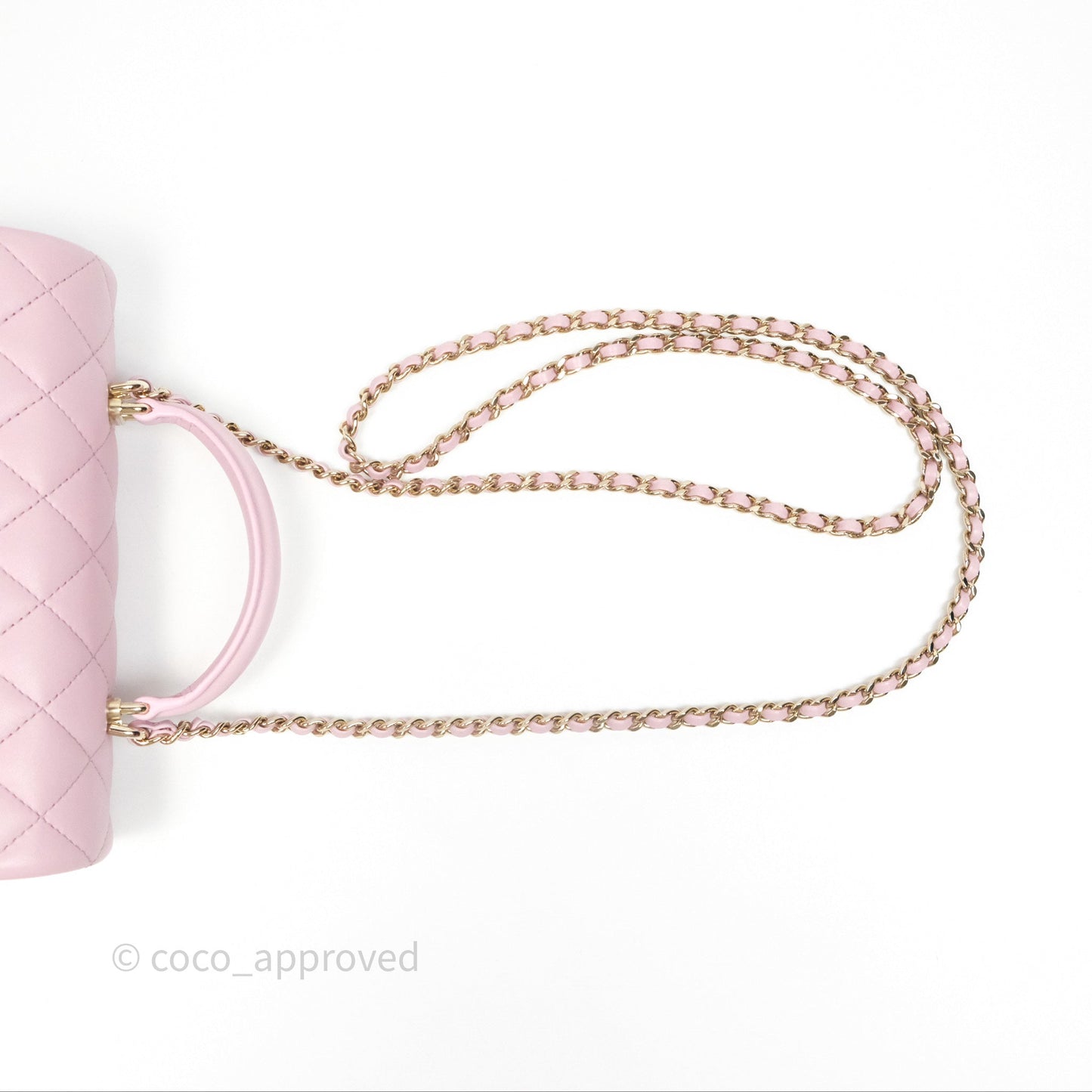 Chanel Top Handle Mini Rectangular Flap Pink Lambskin Gold Hardware