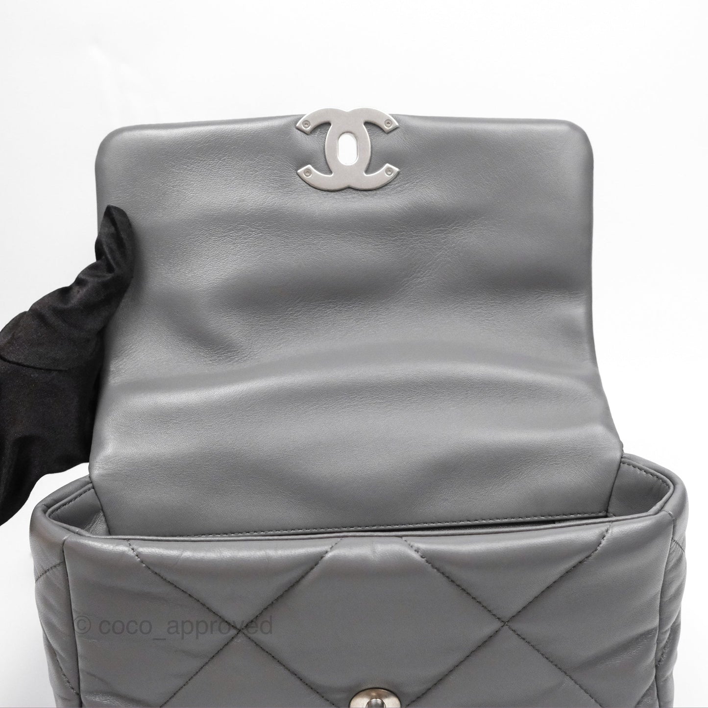 Chanel 19 Small Dark Grey Mixed Hardware