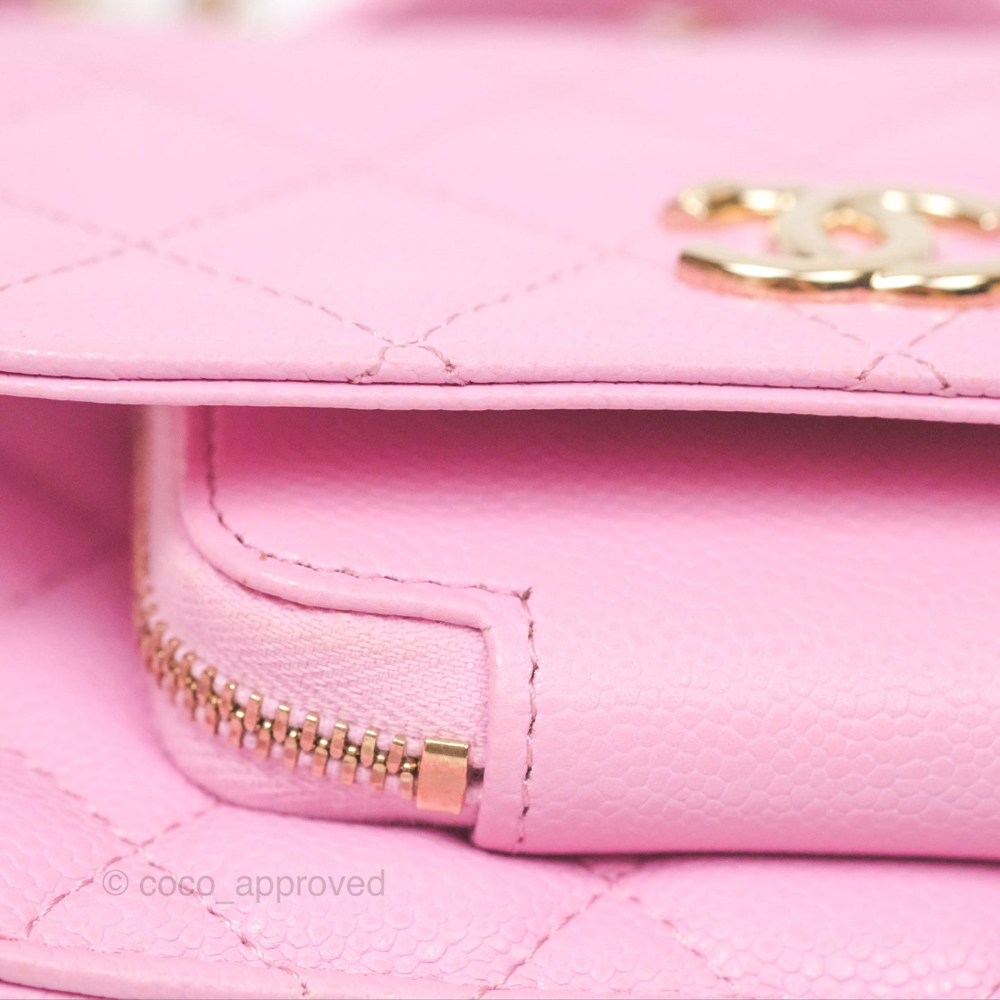 Chanel Business Affinity Clutch With Chain Pink Caviar Gold Hardware