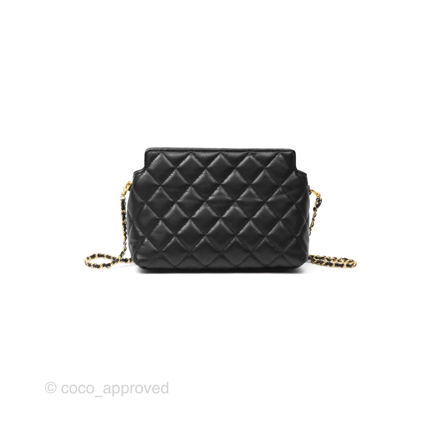 Chanel Clutch With Chain Black Lambskin Gold Hardware 23A