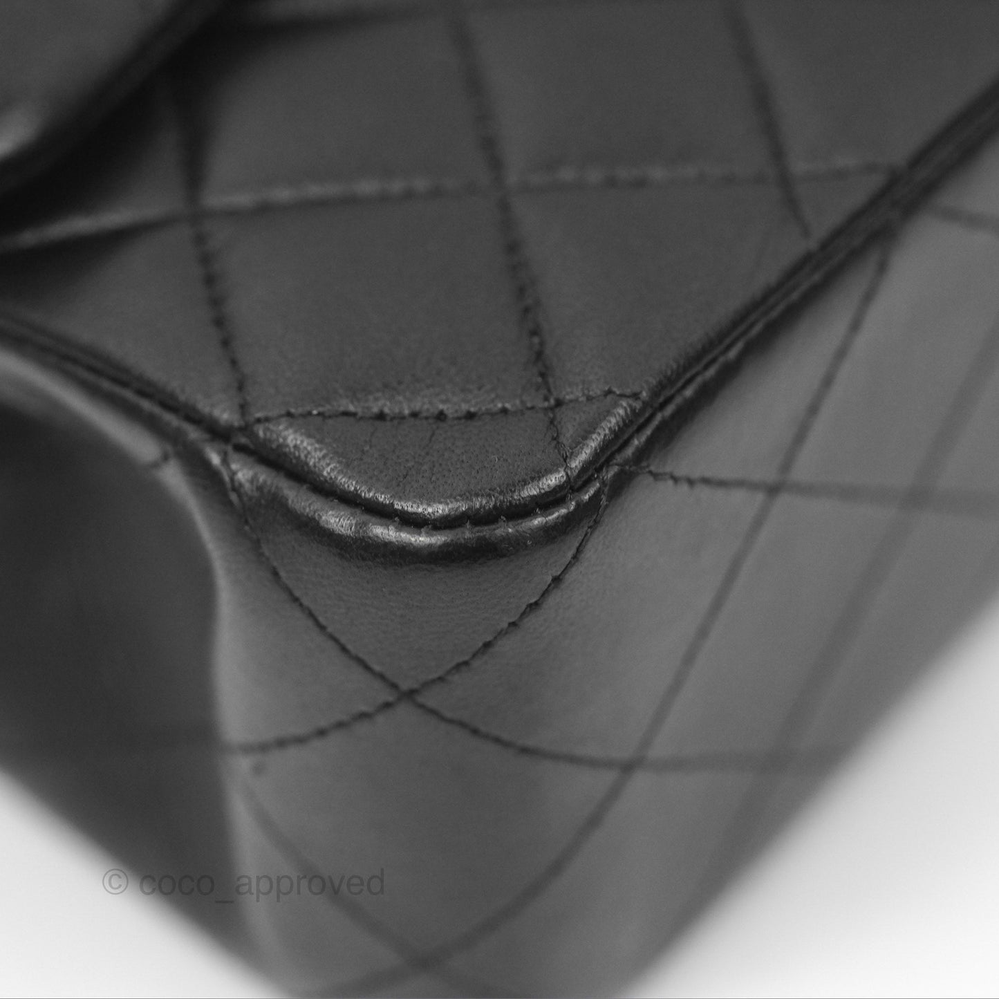Chanel Classic M/L Medium Flap Quilted Black Lambskin Gold Hardware