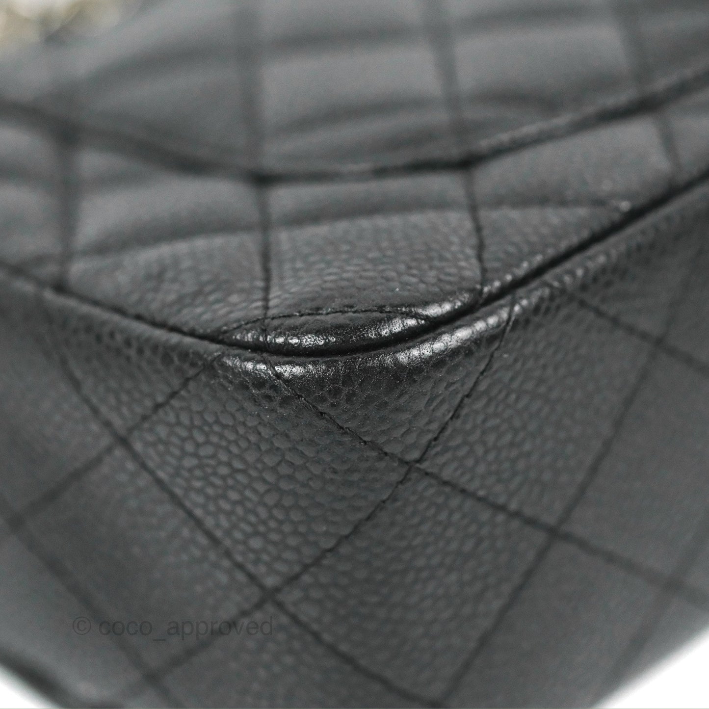 Chanel Quilted Mini Rectangular Flap Black Caviar Silver Hardware