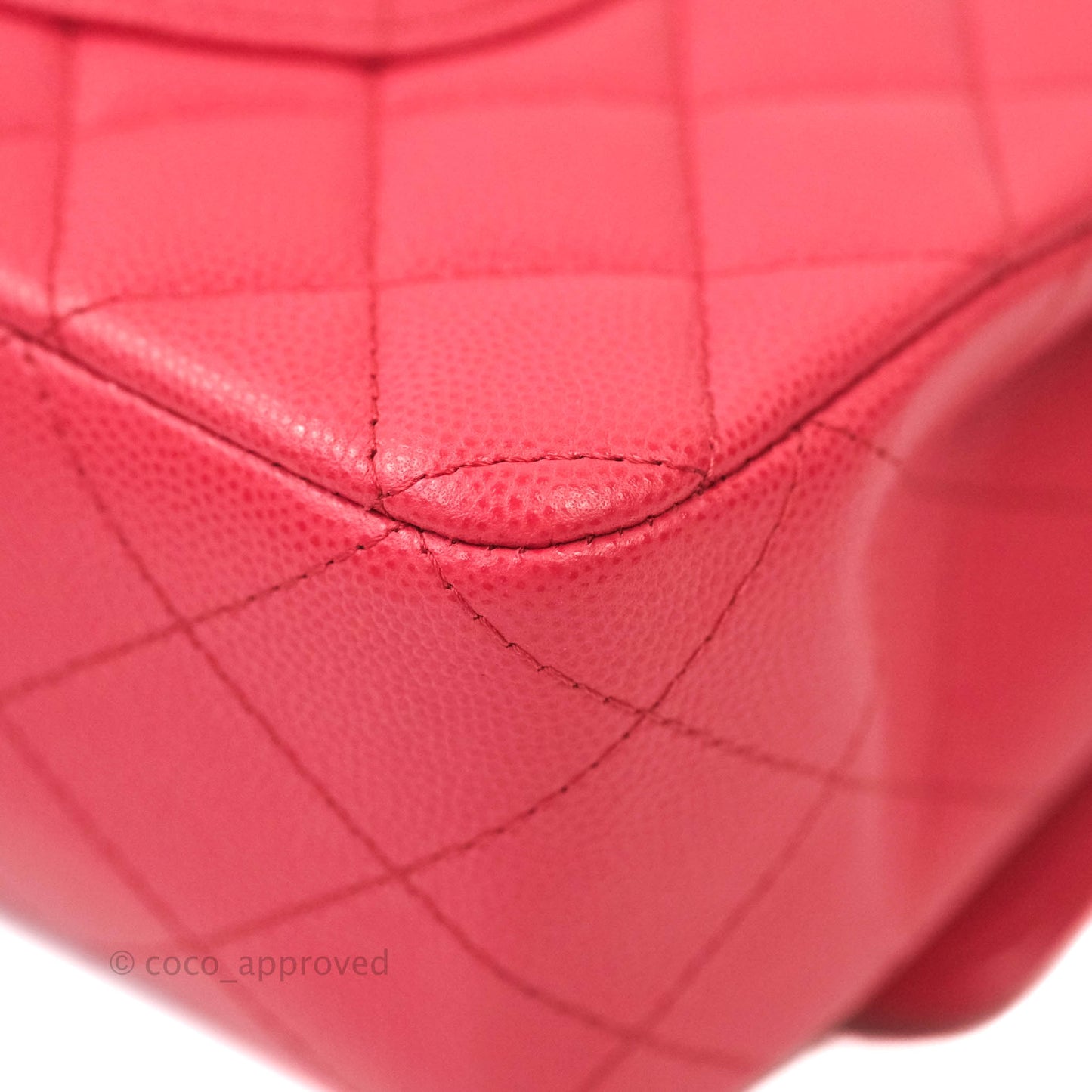 Chanel Classic M/L Medium Double Flap Dark Pink Caviar Gold Hardware