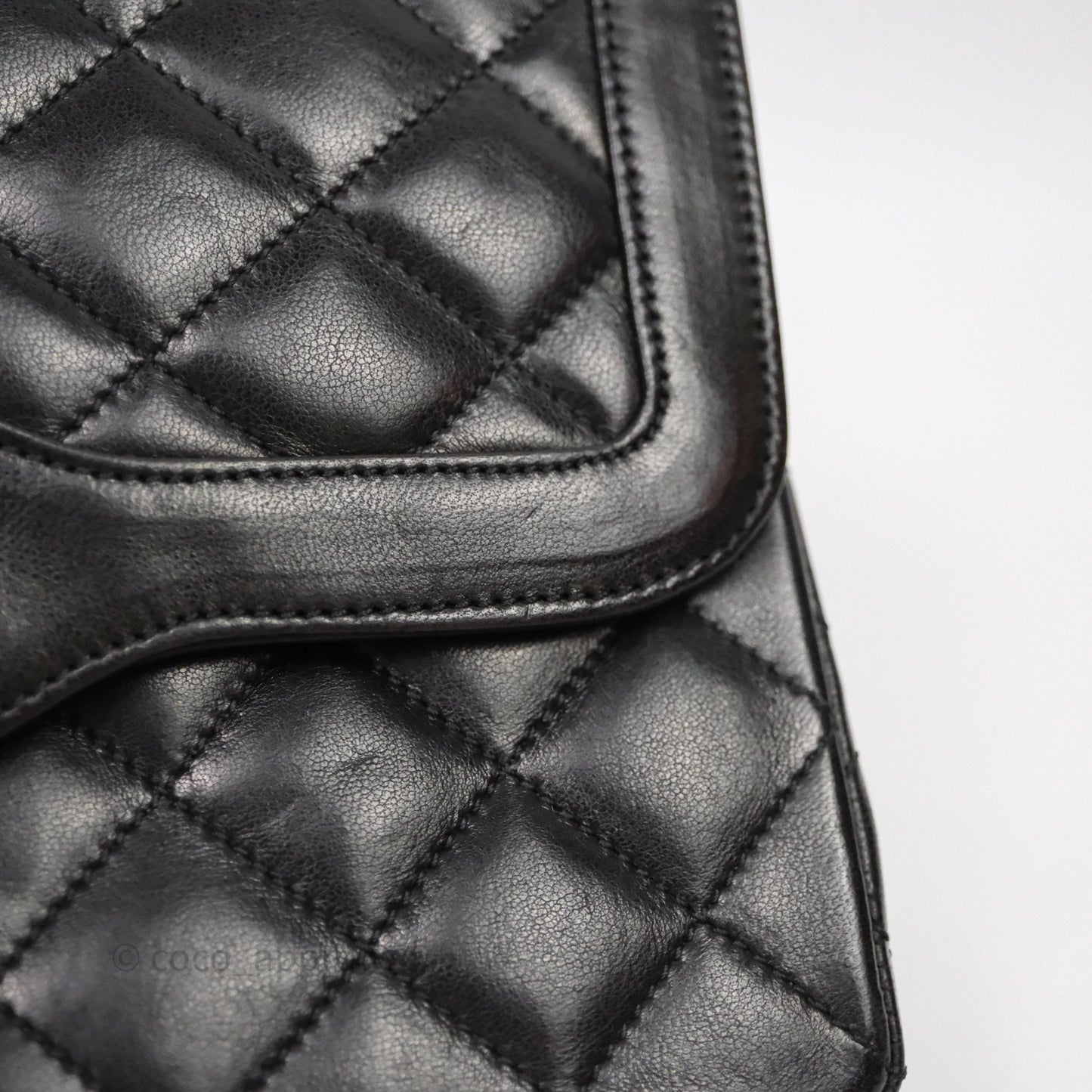 Chanel Quilted Vintage Flap Bag Lambskin Black 24K Gold Hardware