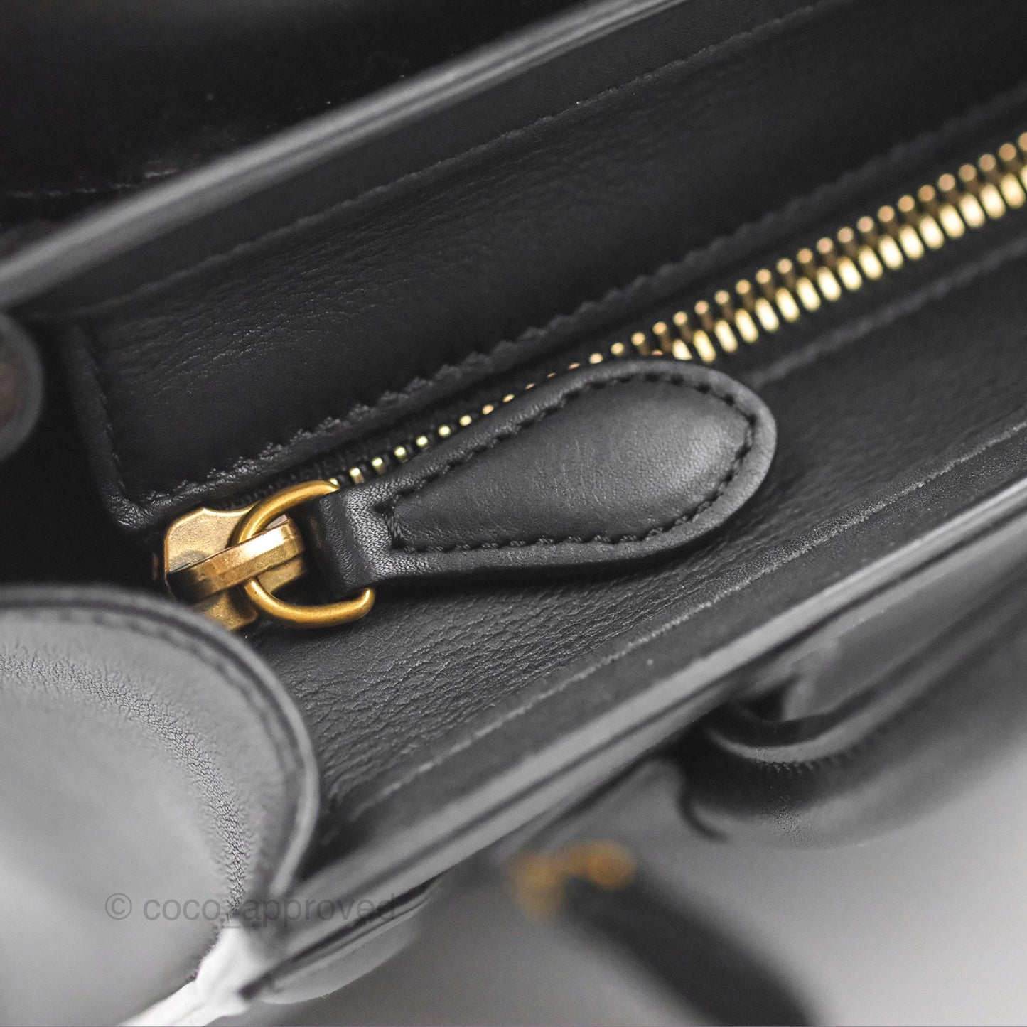 Celine Nano Luggage Bag Black Gold Hardware