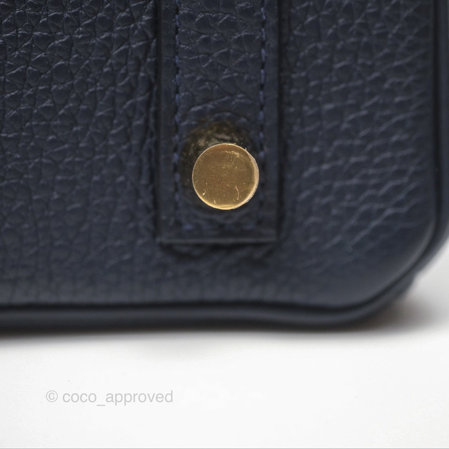 Hermès Birkin 25 Retourne Bleu Nuit 2Z Togo Gold Hardware