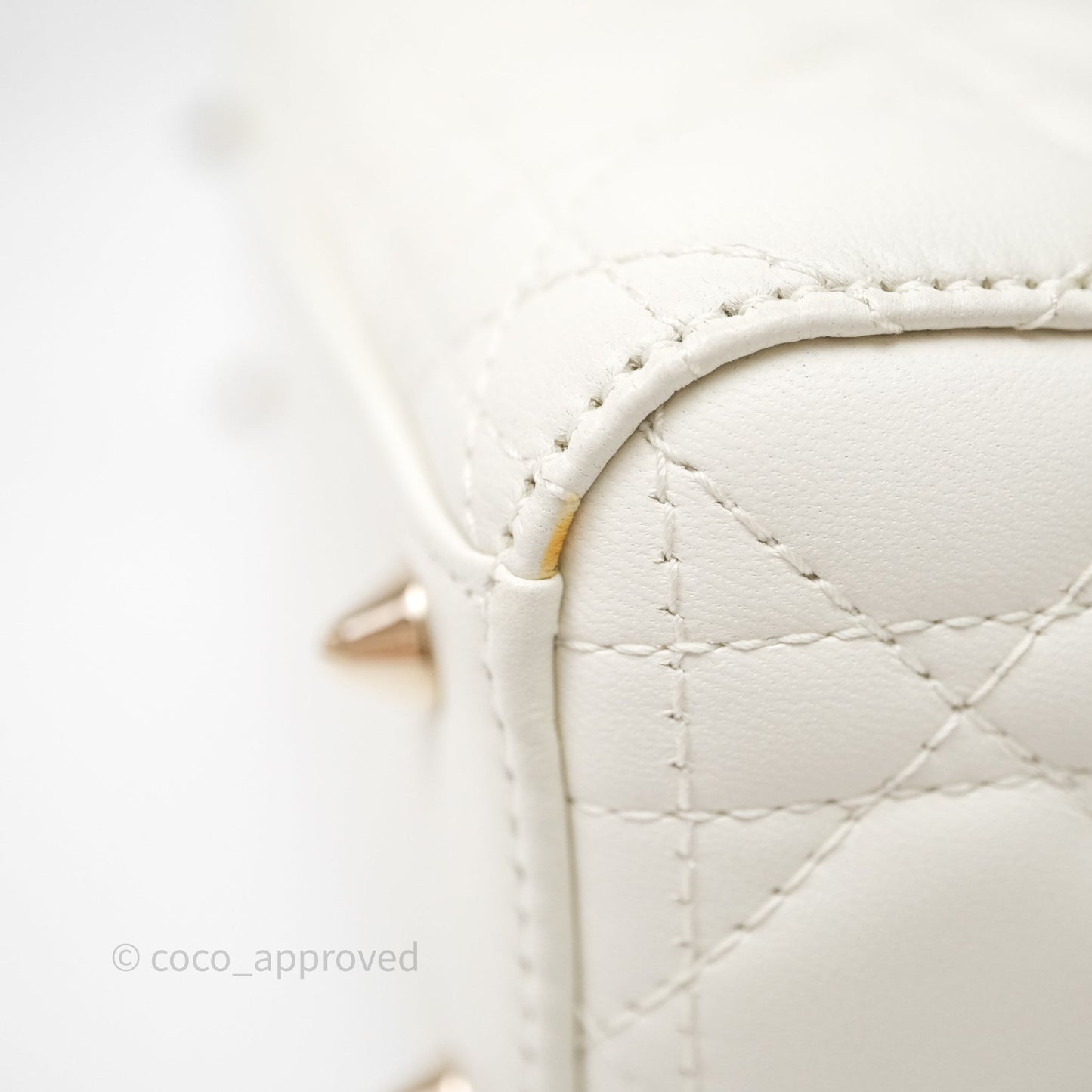 Christian Dior Small My ABCDior Lady Dior Bag White Cannage Lambskin Gold Hardware