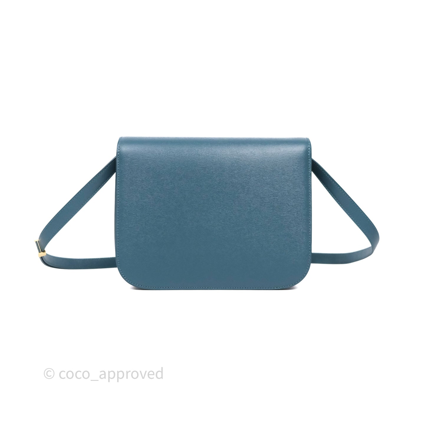 Celine Medium Classic Box Flap Blue Green Calfskin Gold Hardware