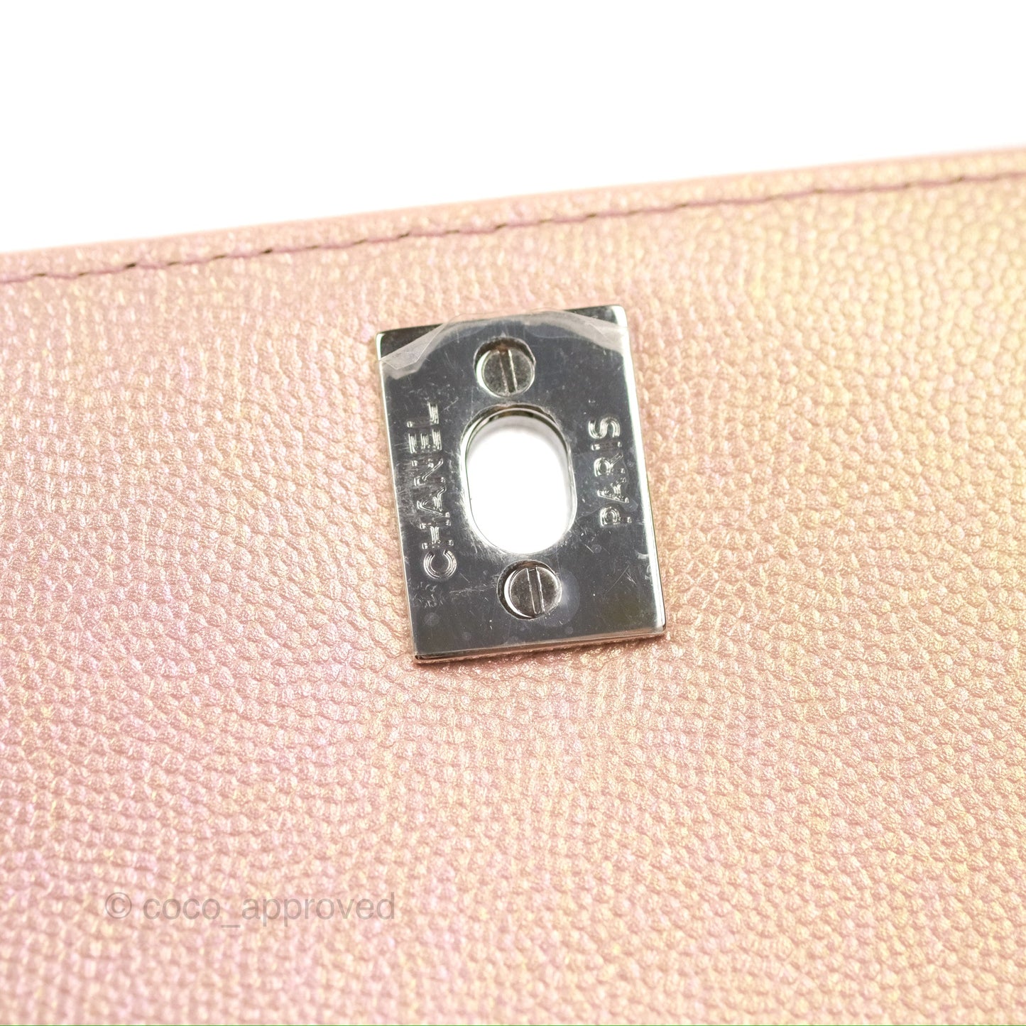 Chanel Small Quilted Coco Handle Iridescent Pink Caviar Rainbow Hardware