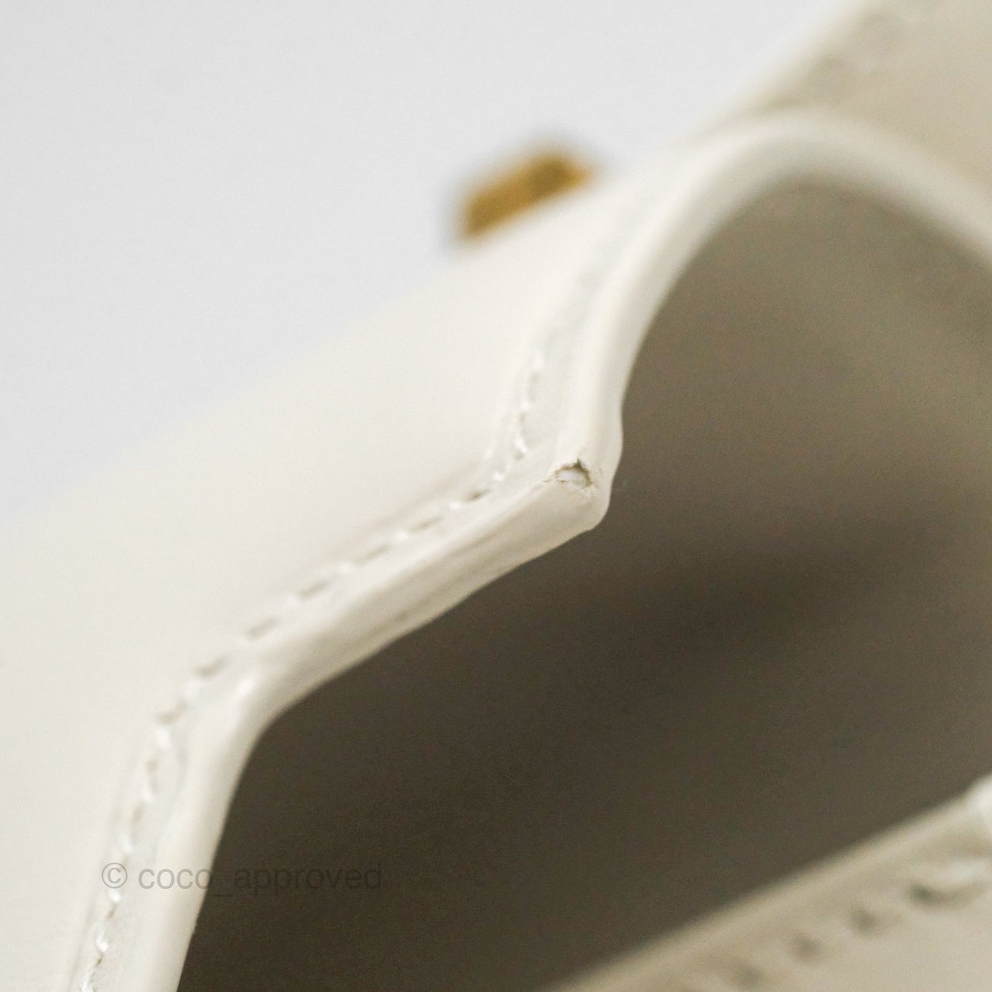 Saint Laurent Mini Manhattan Box Calfskin Blanc Vintage Gold Hardware