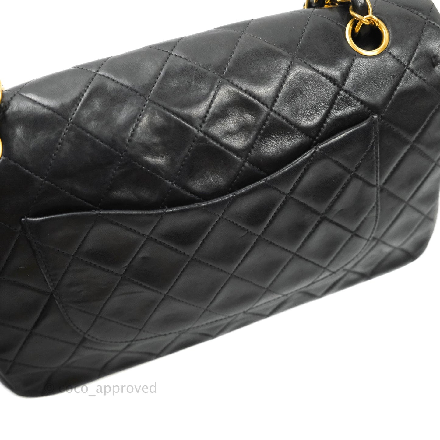 Chanel Vintage Classic Quilted Lambskin Flap Bag Black 24K Gold Hardware
